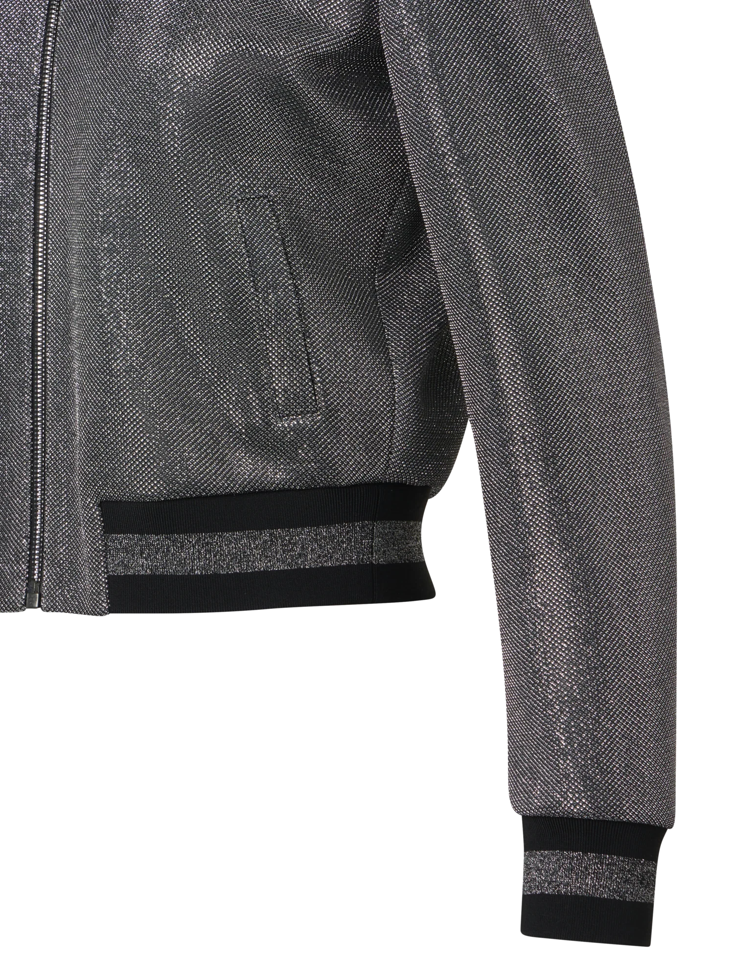 Metallic Birdseye Jersey Bomber Jacket - Image 2