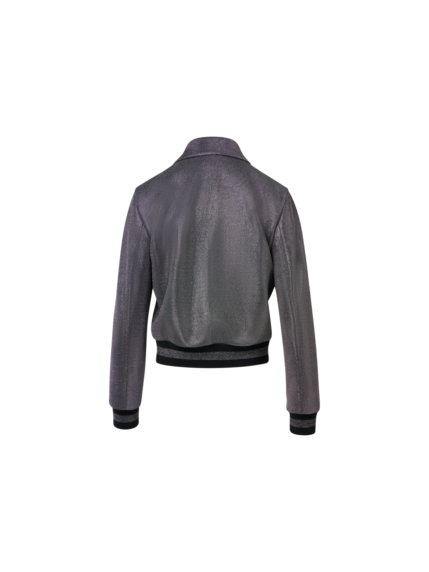 Metallic Birdseye Jersey Bomber Jacket - Image 4