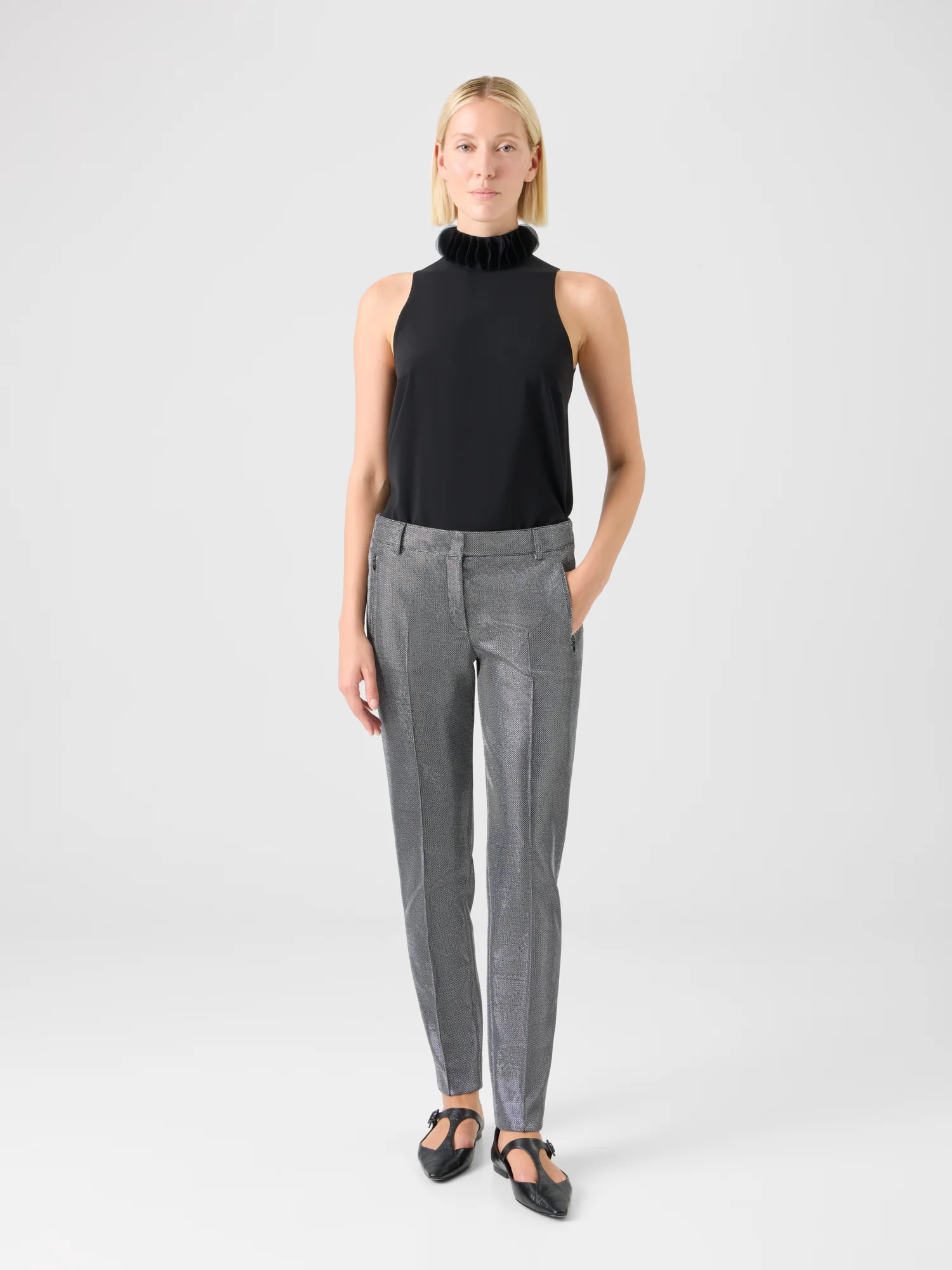 Metallic Birdseye Jersey Pants - Image 2