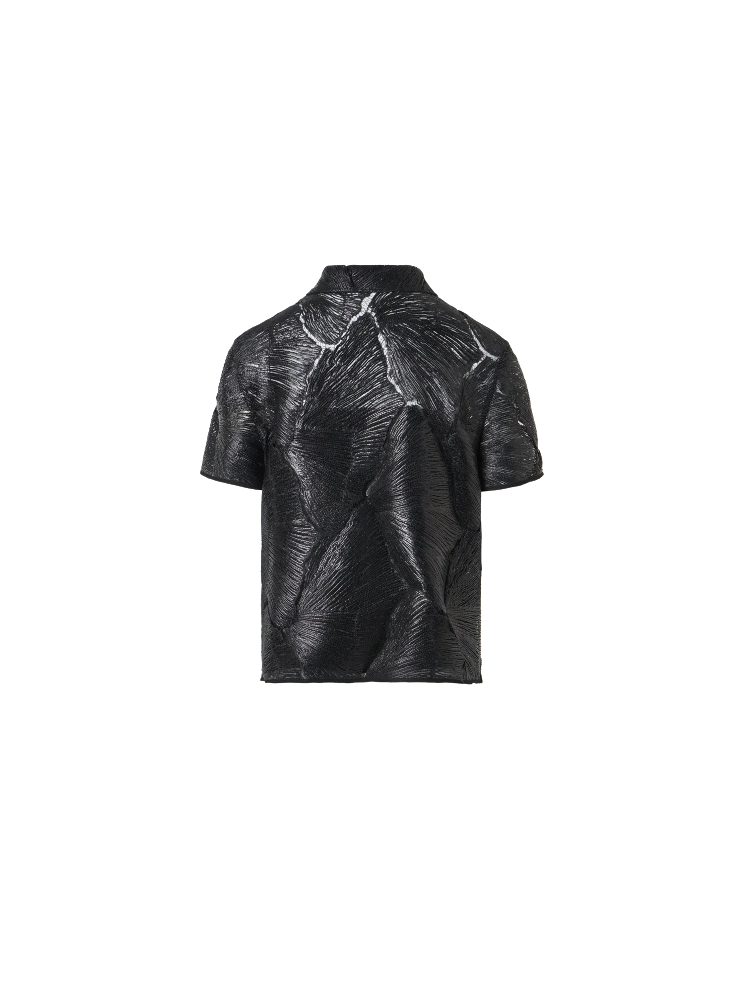 Polo Blouse in Lacquered Sea Fan Lace - Image 5