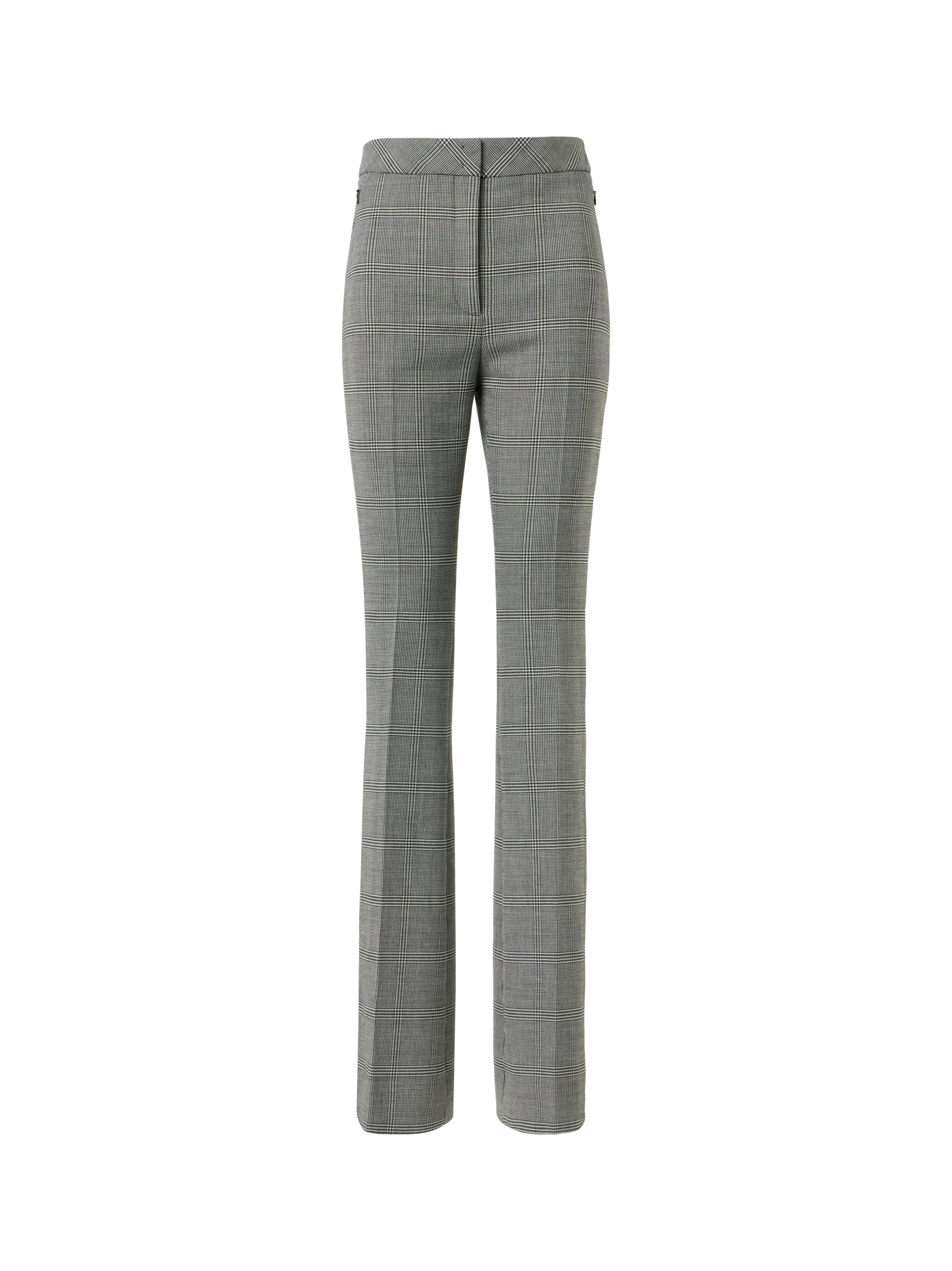 Prince of Wales Wool Stretch Bootcut Pants