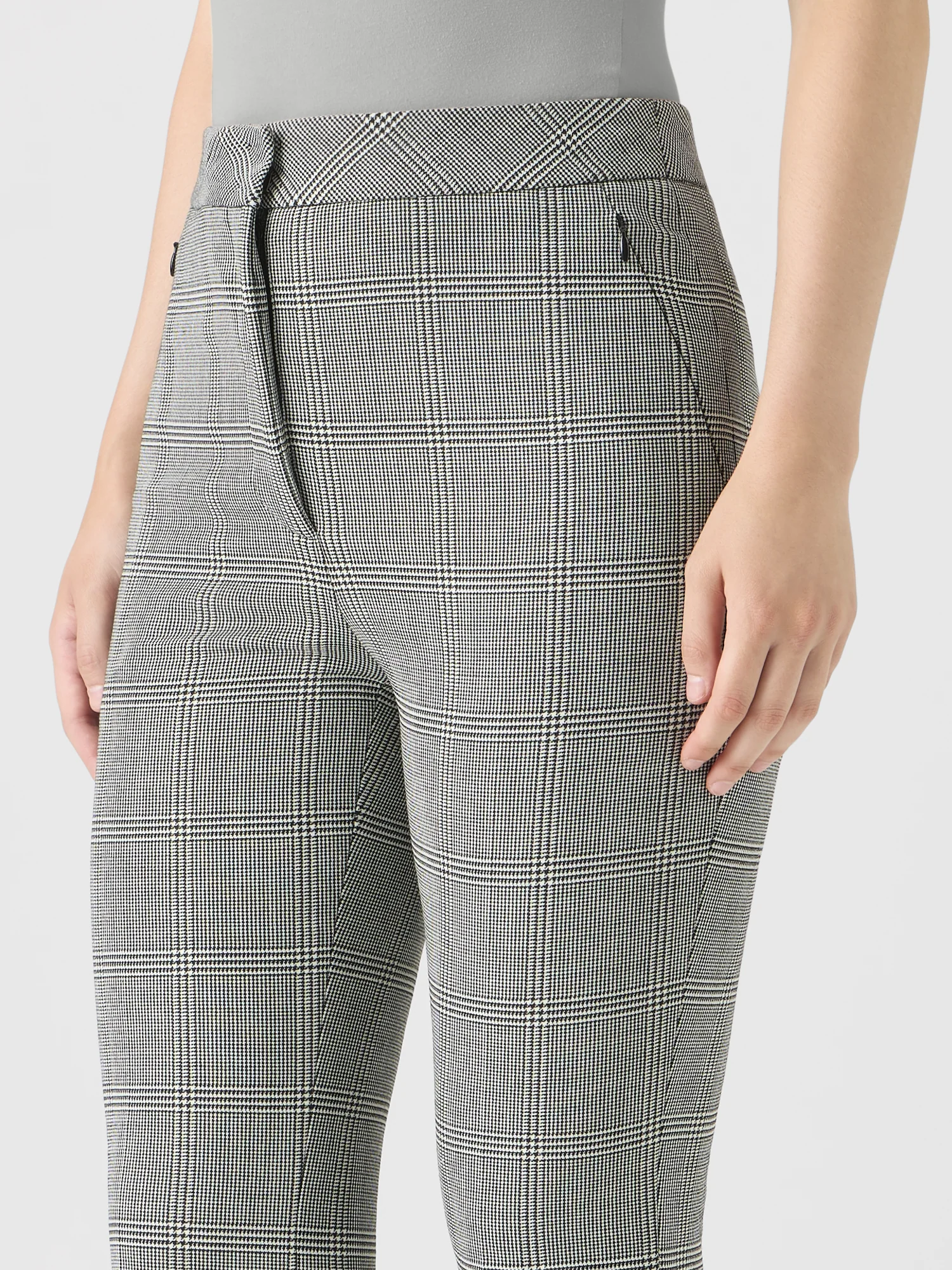 Prince of Wales Wool Stretch Bootcut Pants - Image 4