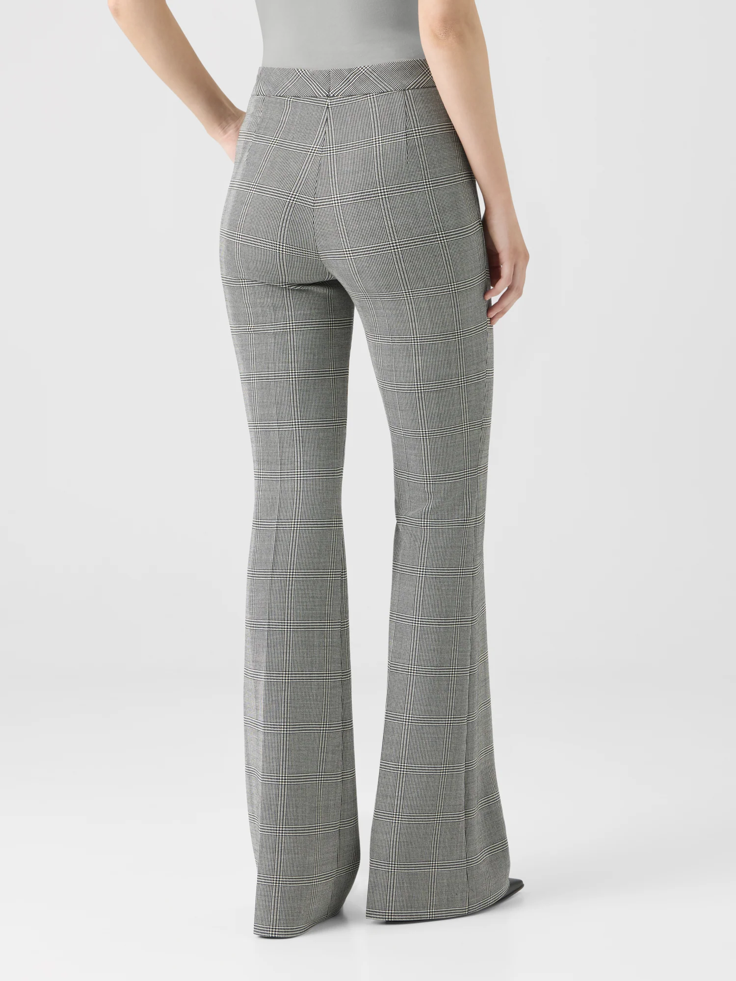 Prince of Wales Wool Stretch Bootcut Pants - Image 5
