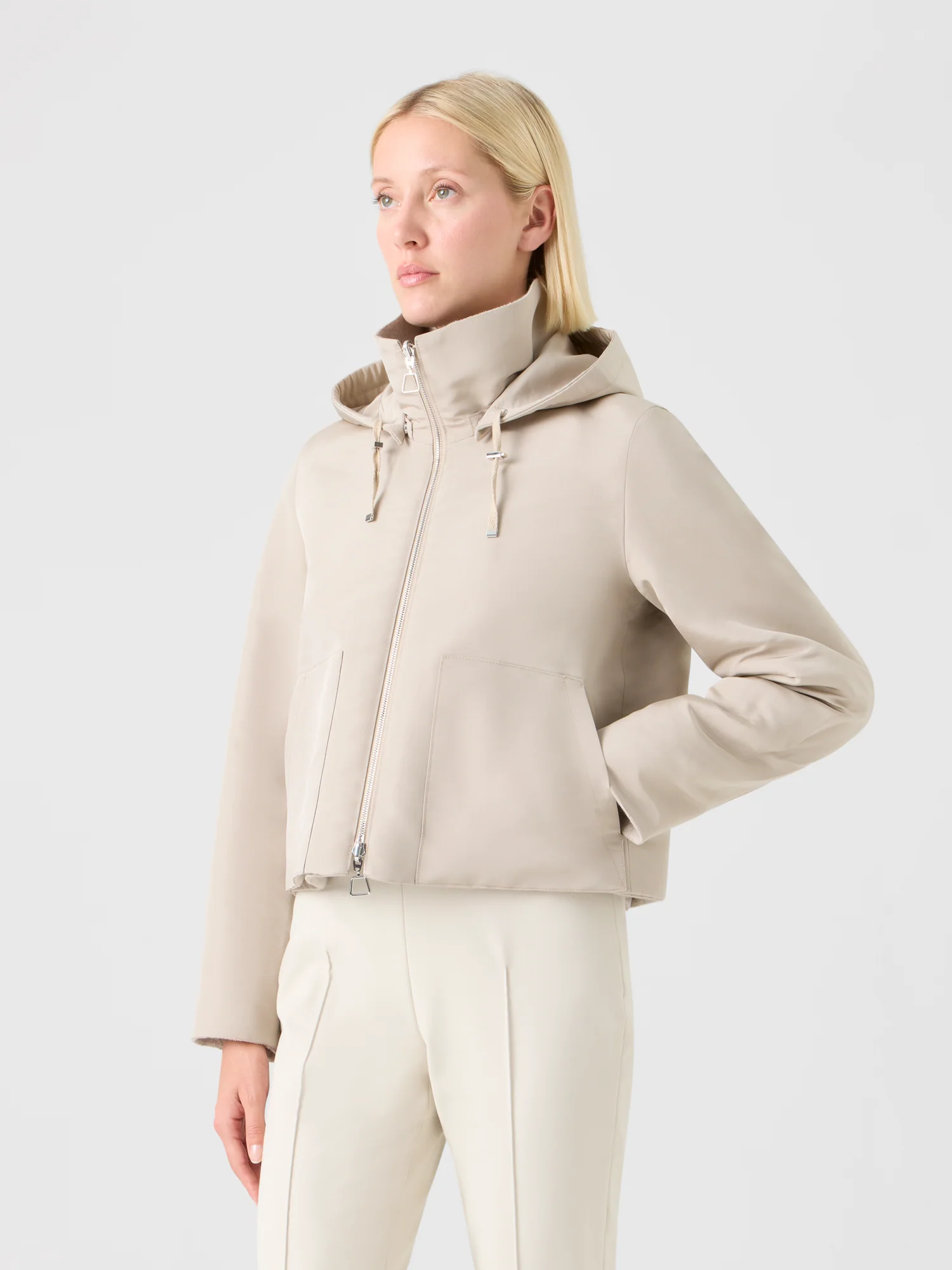 Reversible Jacket in Cashmere Jersey to Silk - Image 5