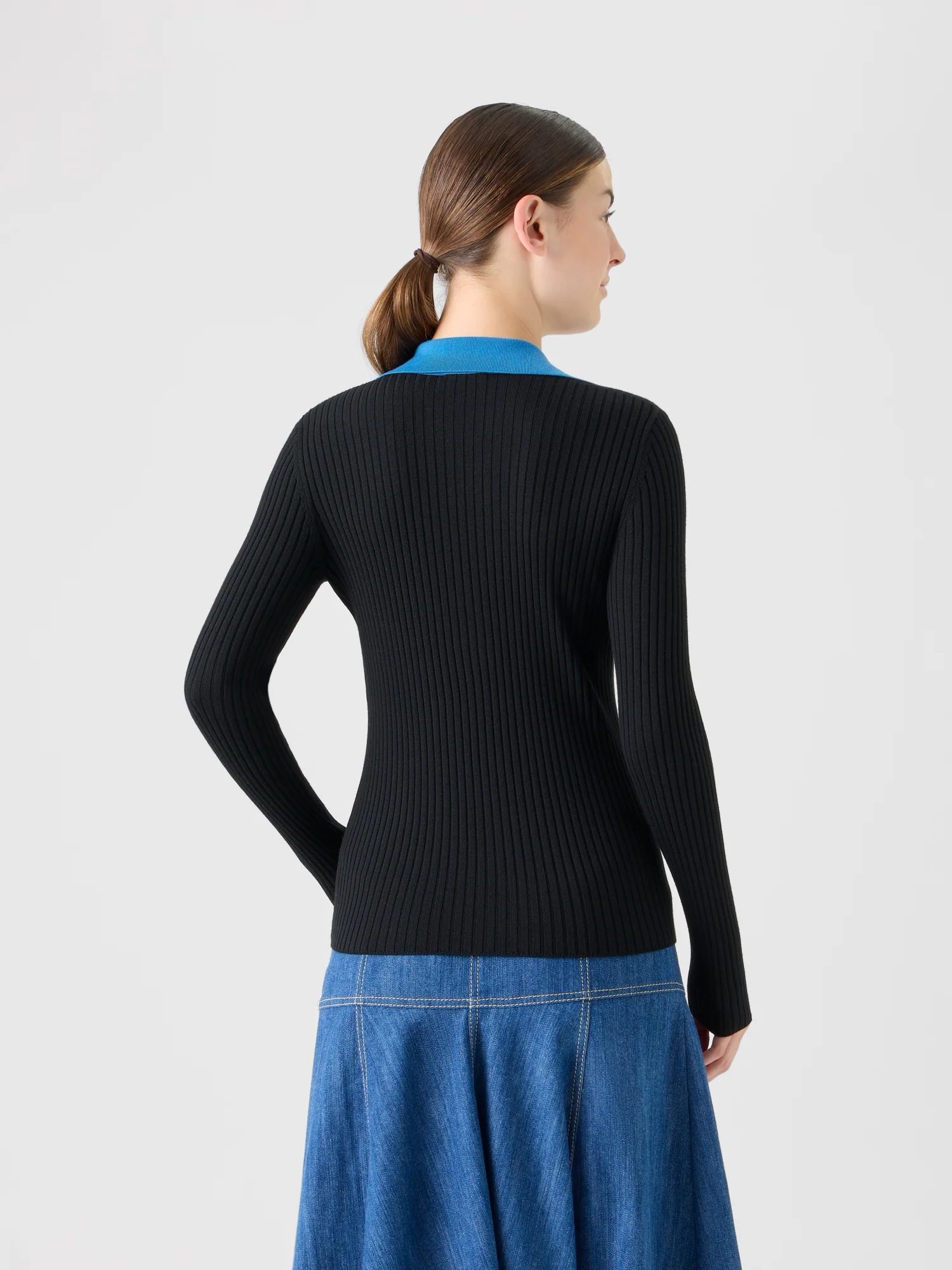 Ribbed Merino Wool Polo Sweater - Image 6