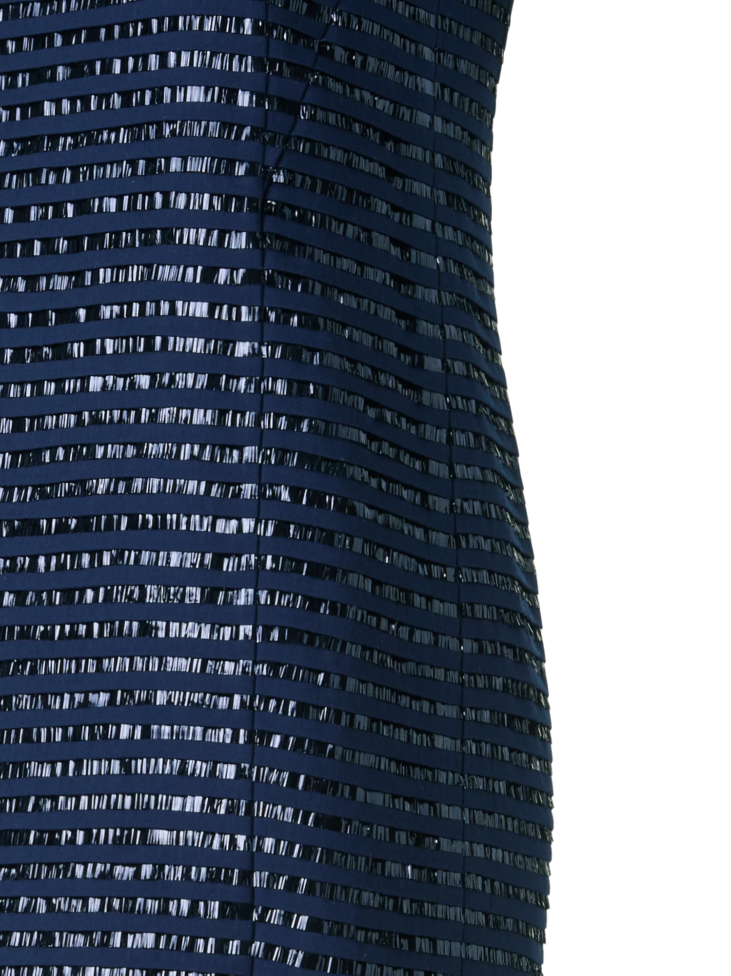 Sheath Dress in Lamé Fringes Embroidery on Wool - Image 3