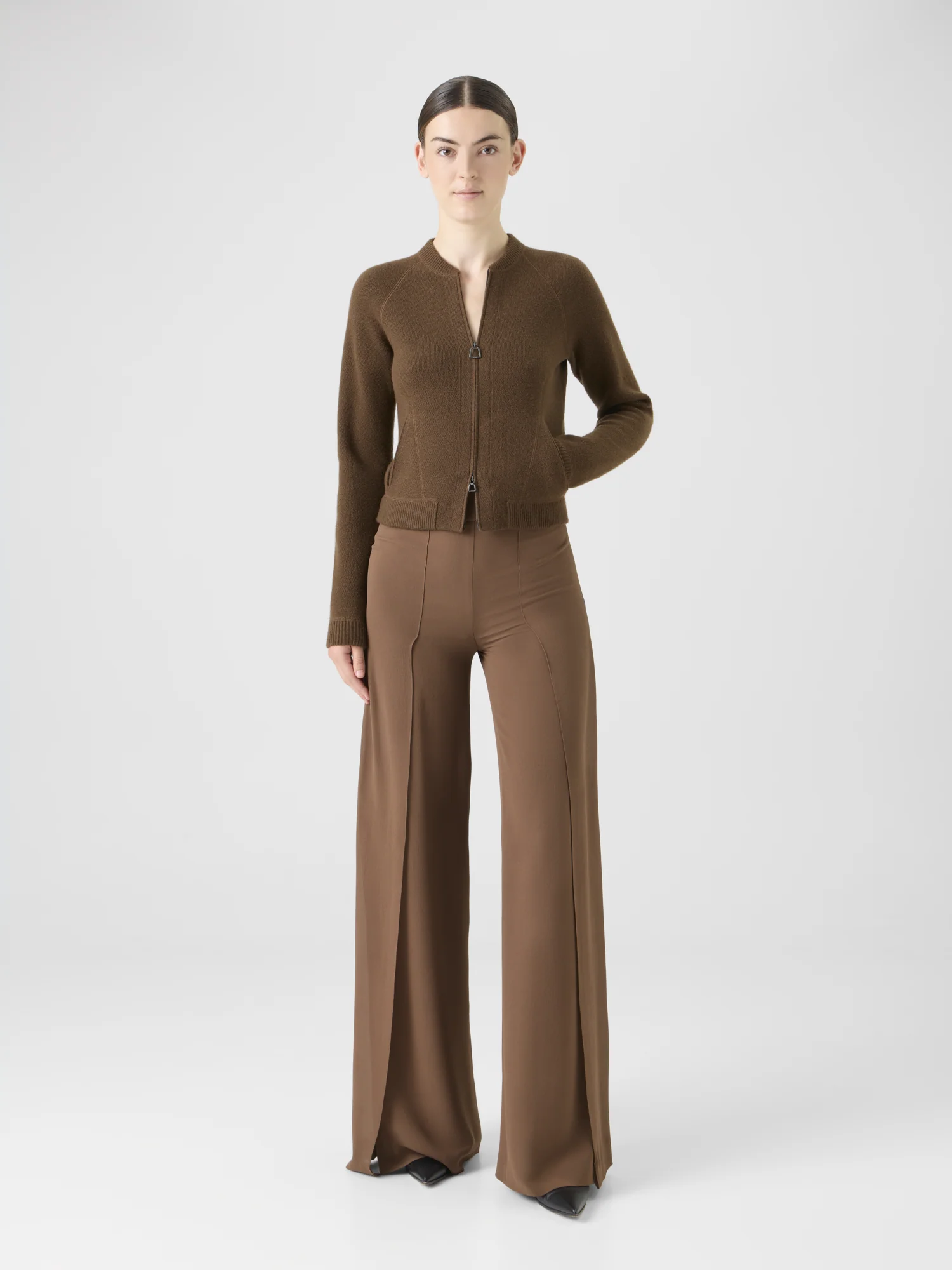 Short Cashmere Piqué Cardigan - Image 2