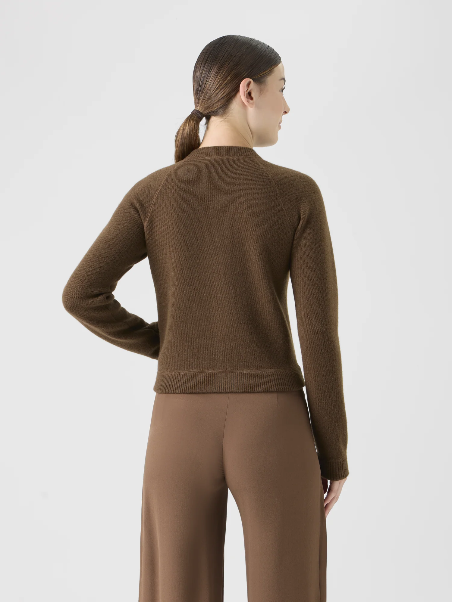 Short Cashmere Piqué Cardigan - Image 4