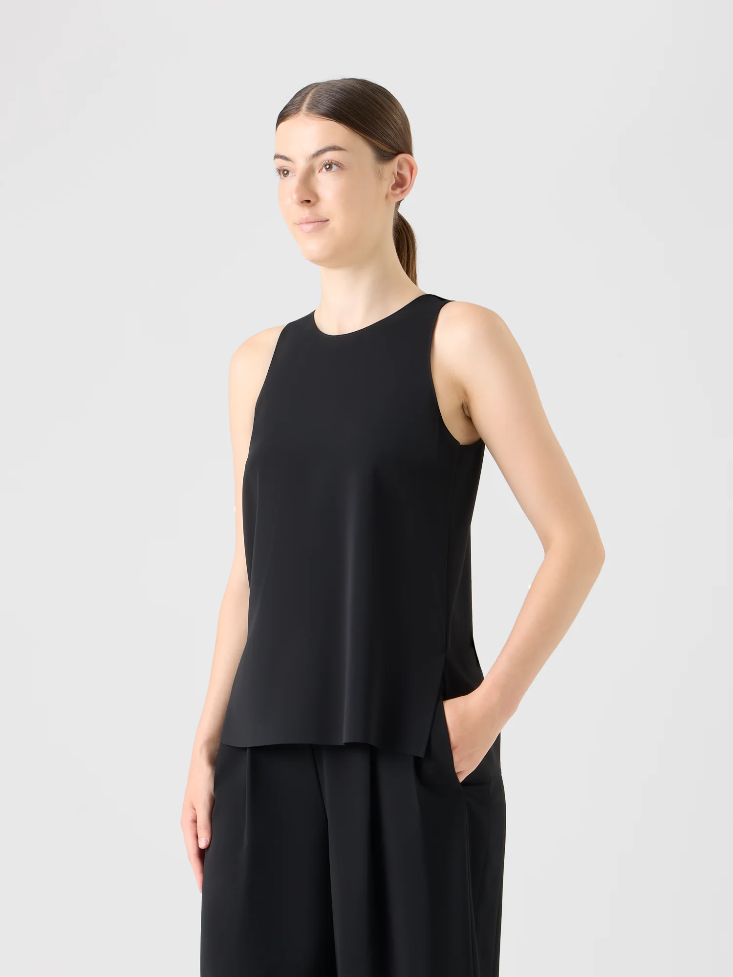 Signature Laser-Cut Sleeveless Blouse - Image 3