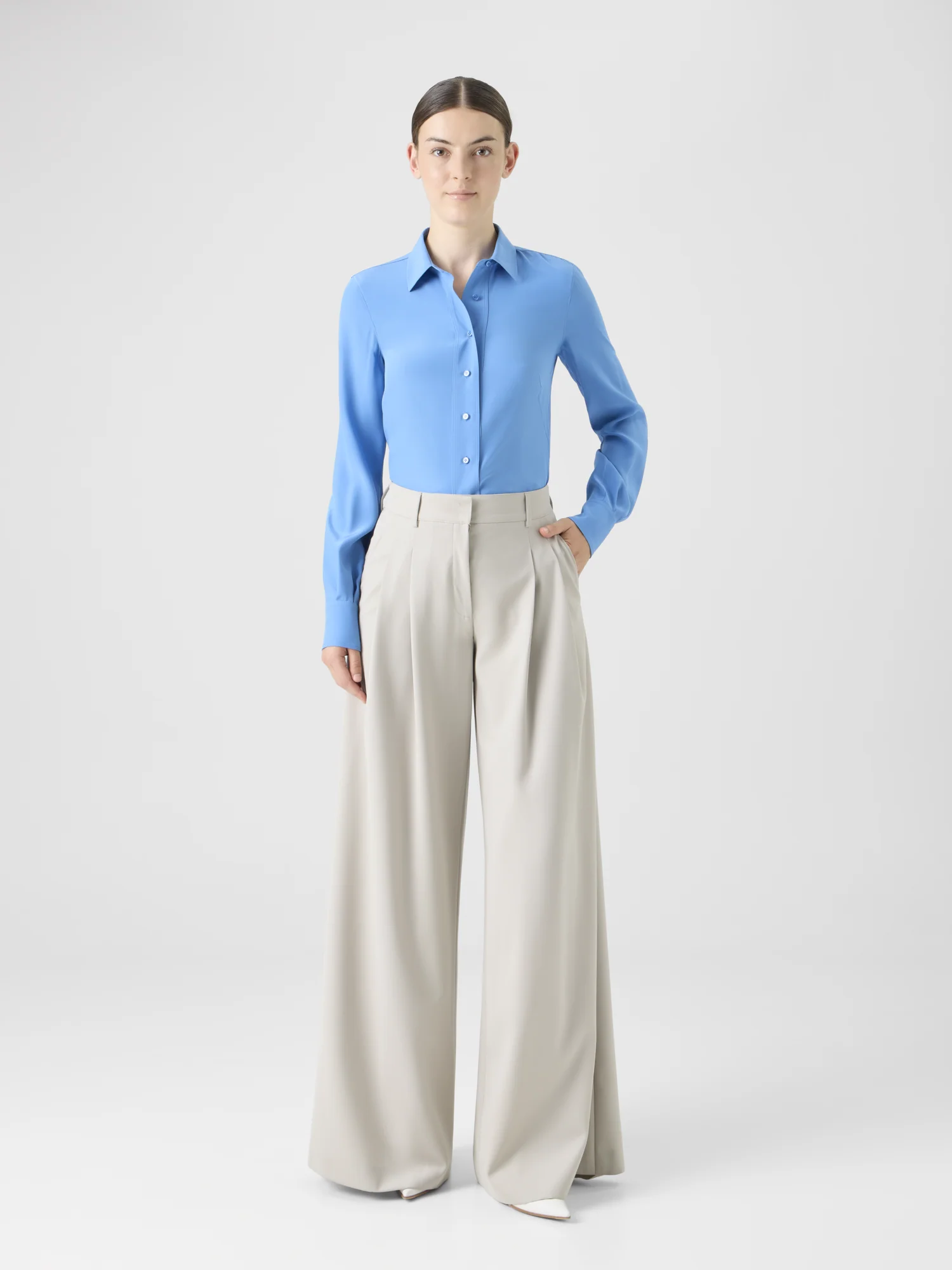 Silk Crêpe Tunic Blouse - Image 2
