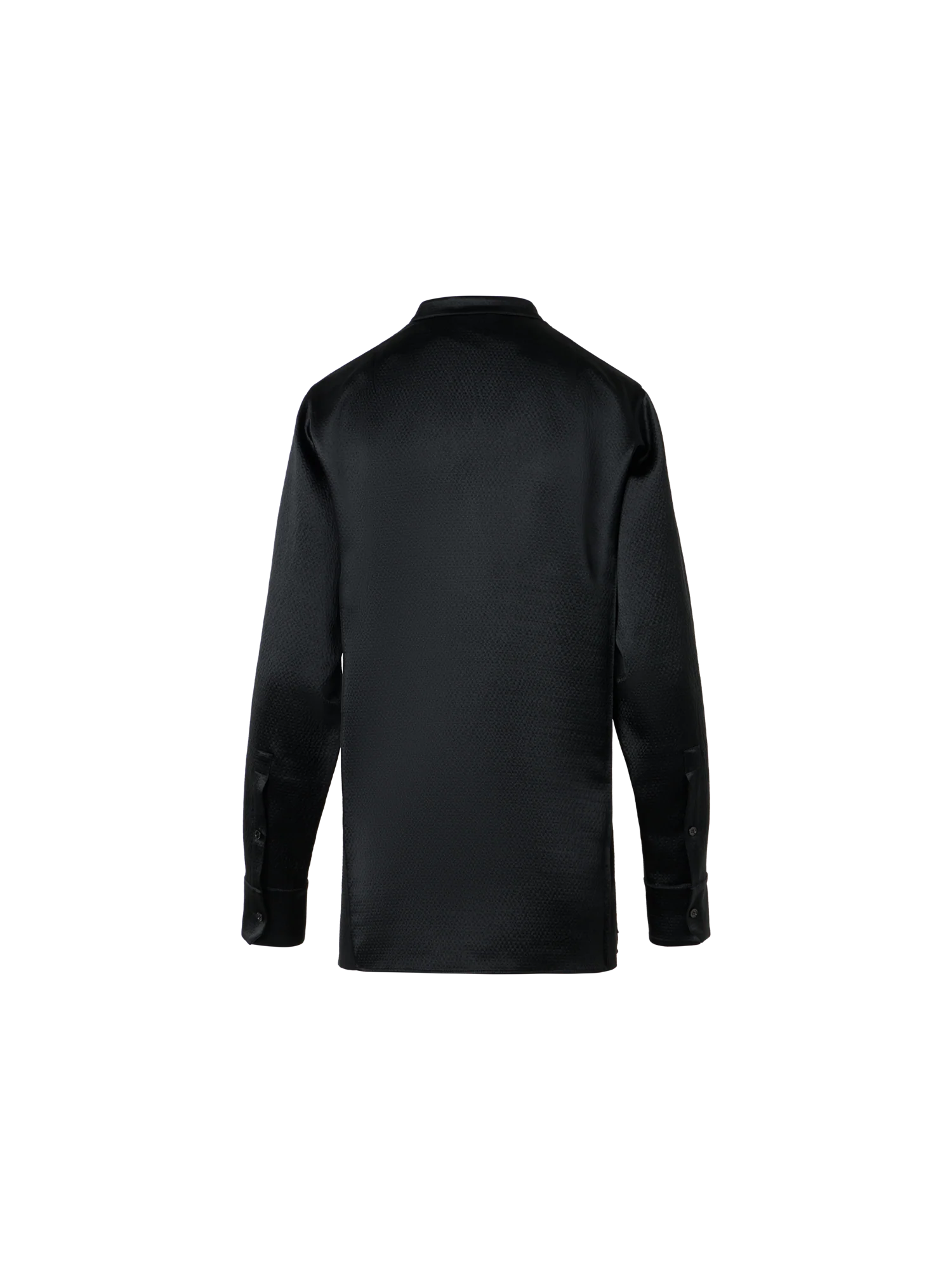 Sleek Tunic Blouse in Hammered Silk Wool Satin - Image 5
