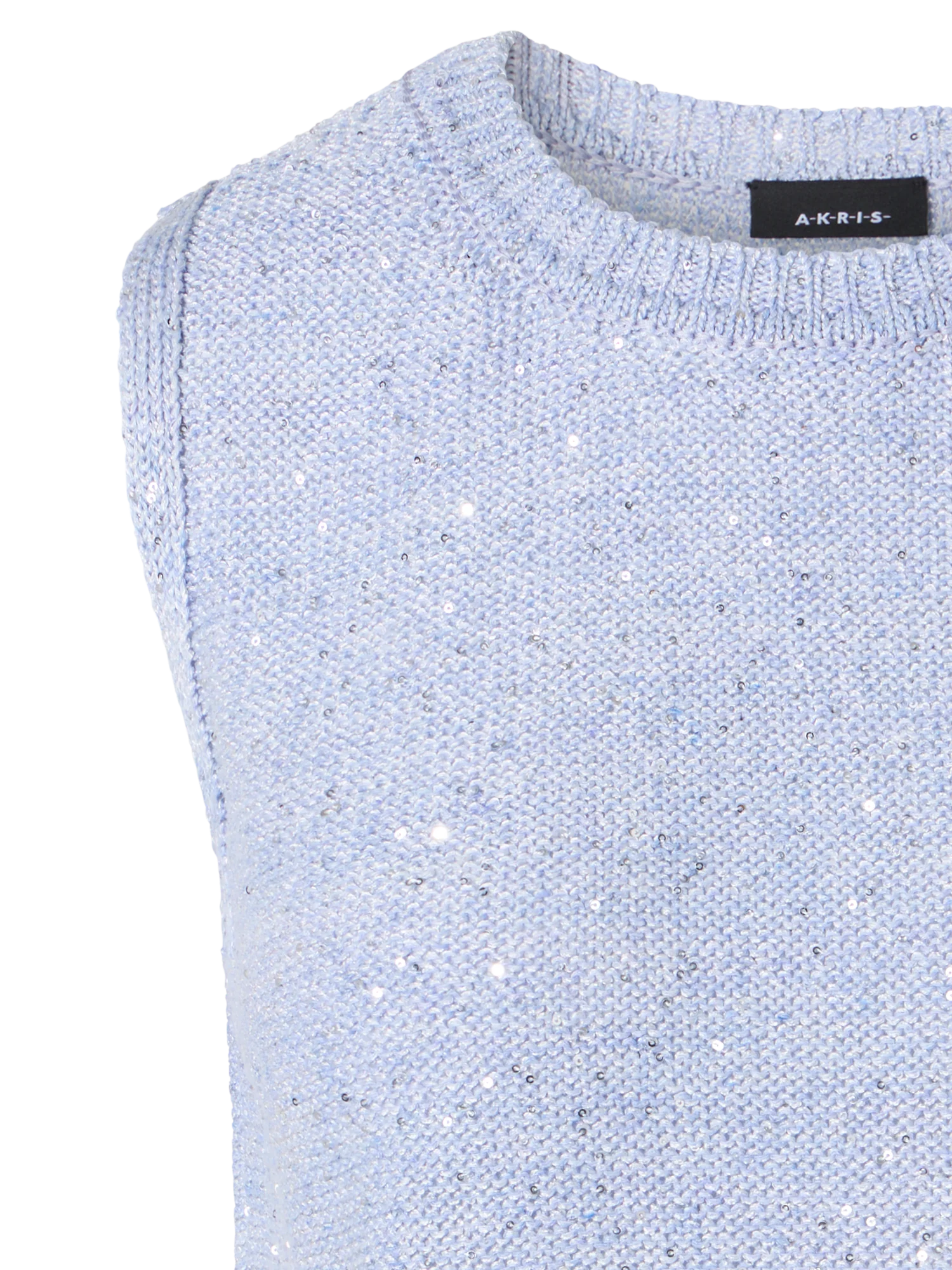 Sleeveless Linen Cotton Knit Top with Sequins - Image 2