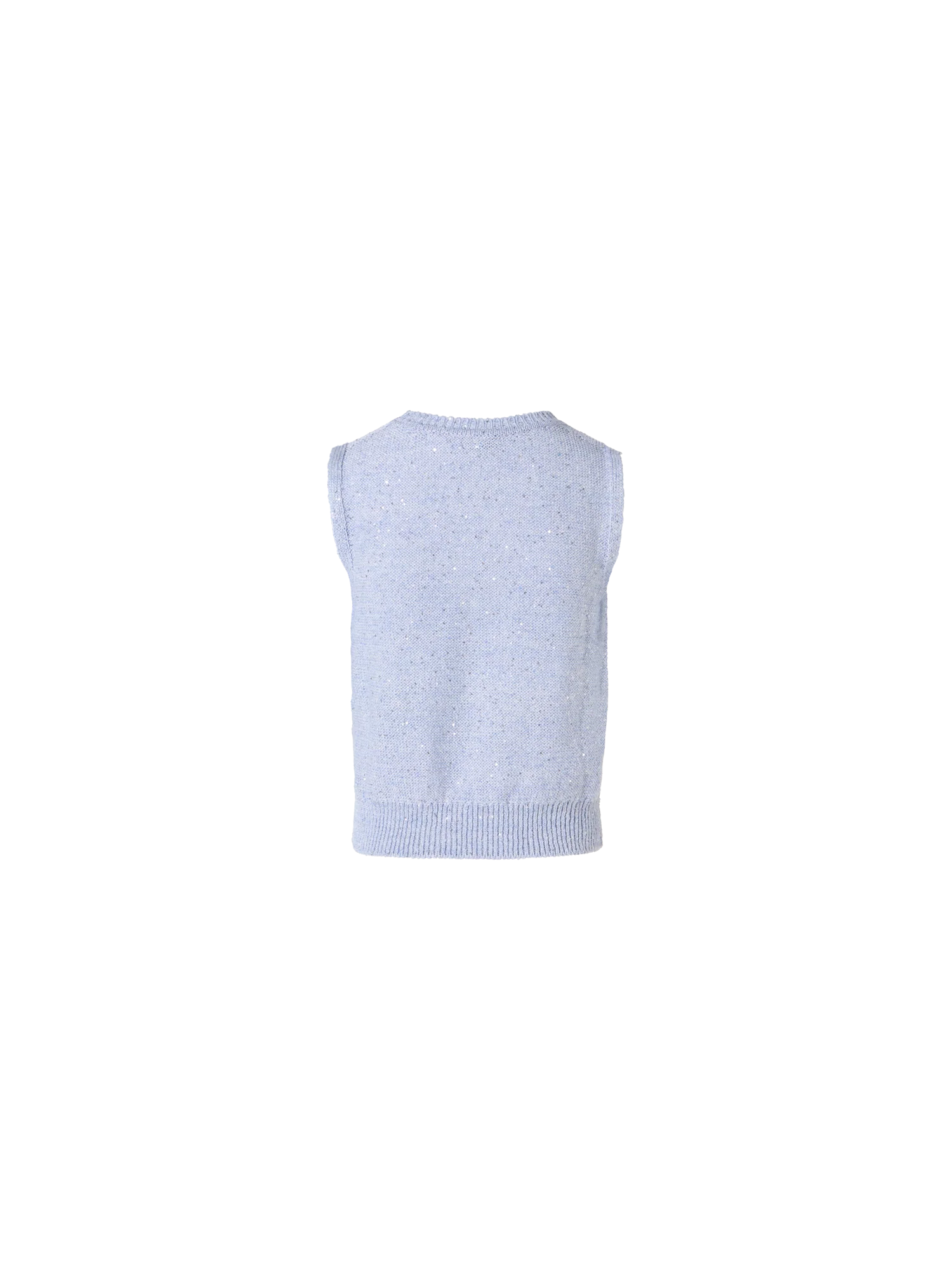 Sleeveless Linen Cotton Knit Top with Sequins - Image 4