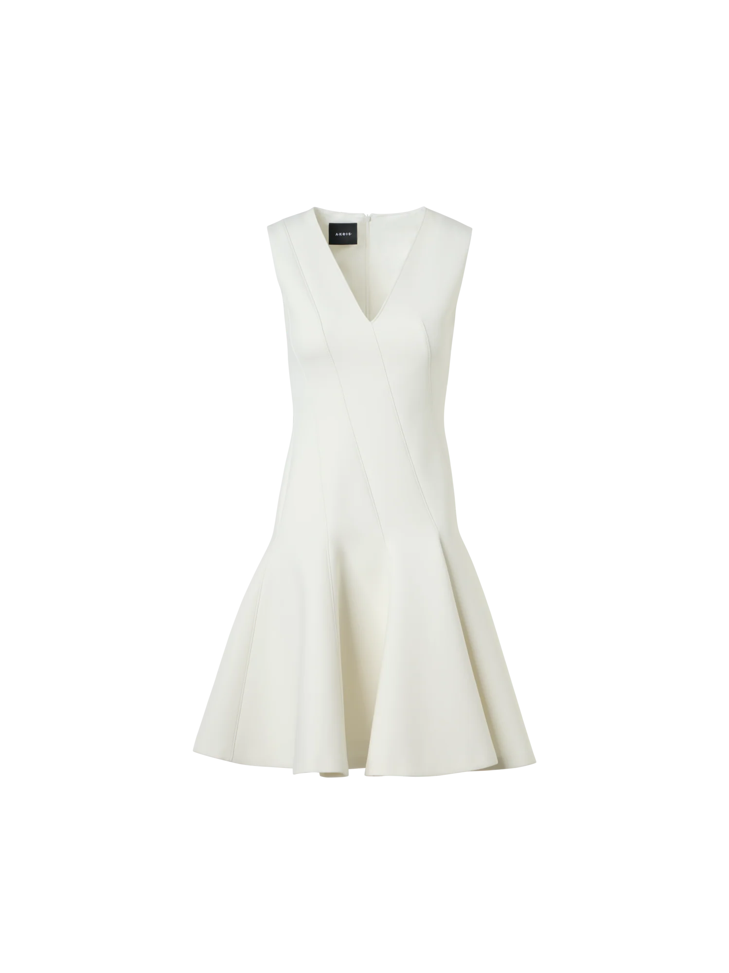 Sleeveless Techno Neoprene Fit-and-Flare Dress