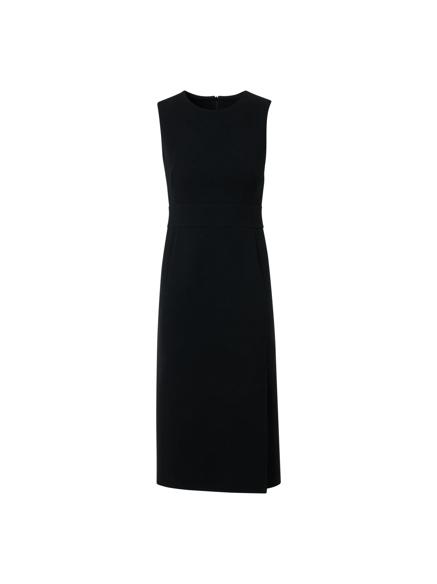 Sleeveless Wool Crêpe Double-Face Sheath Dress