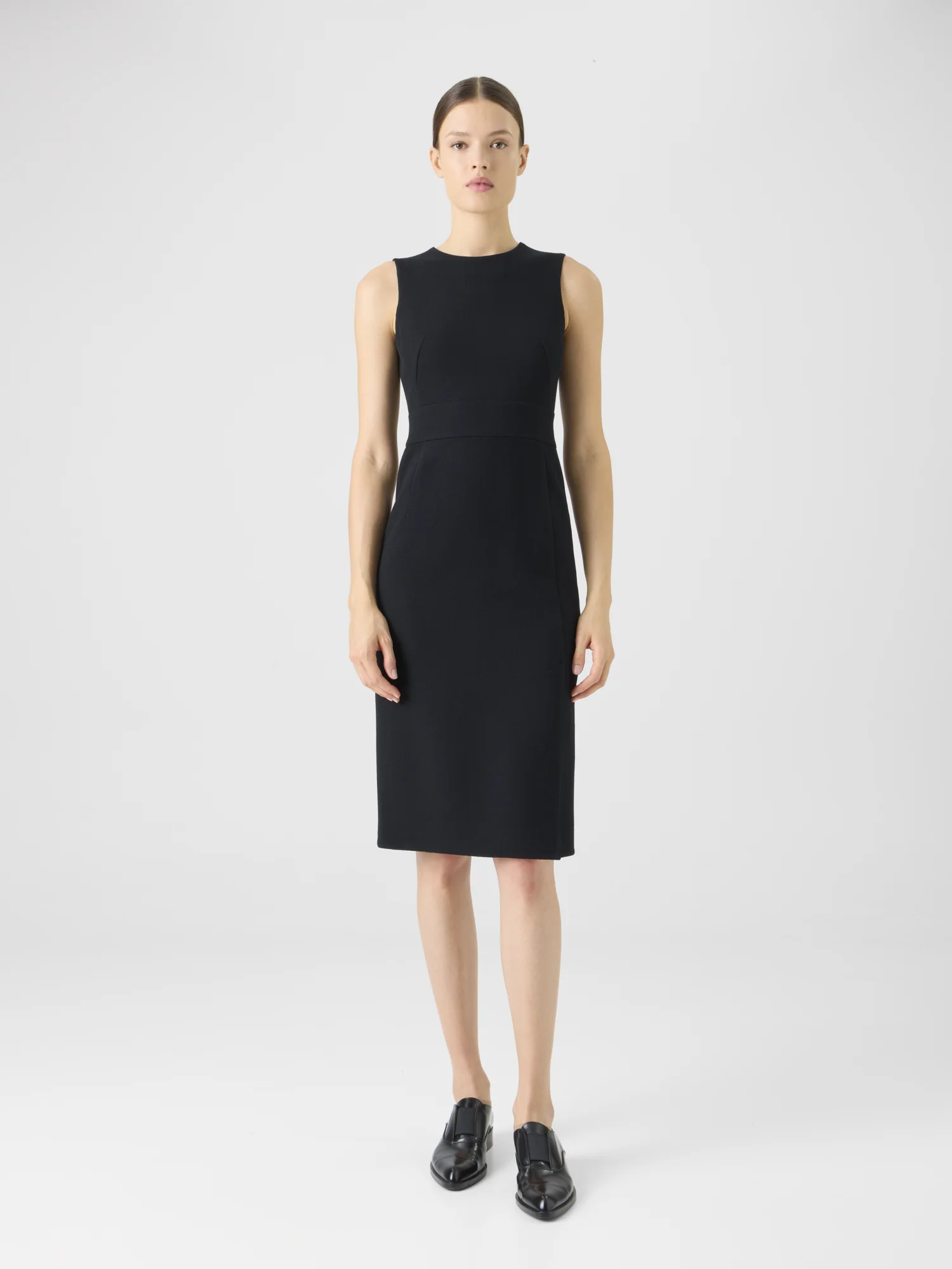 Sleeveless Wool Crêpe Double-Face Sheath Dress - Image 2