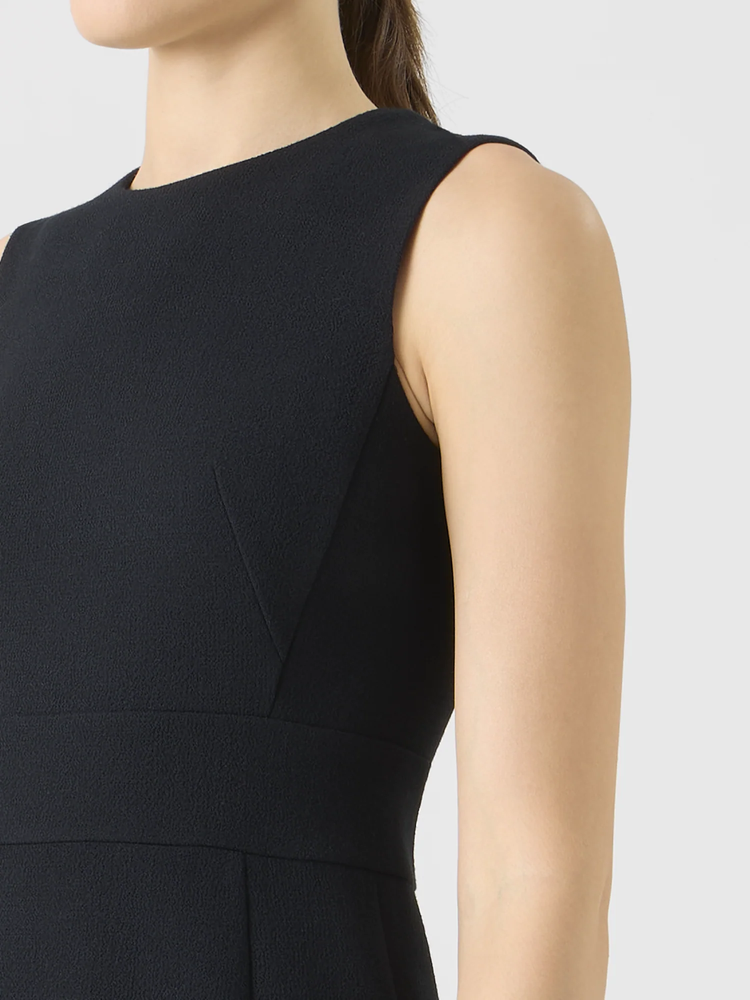 Sleeveless Wool Crêpe Double-Face Sheath Dress - Image 3