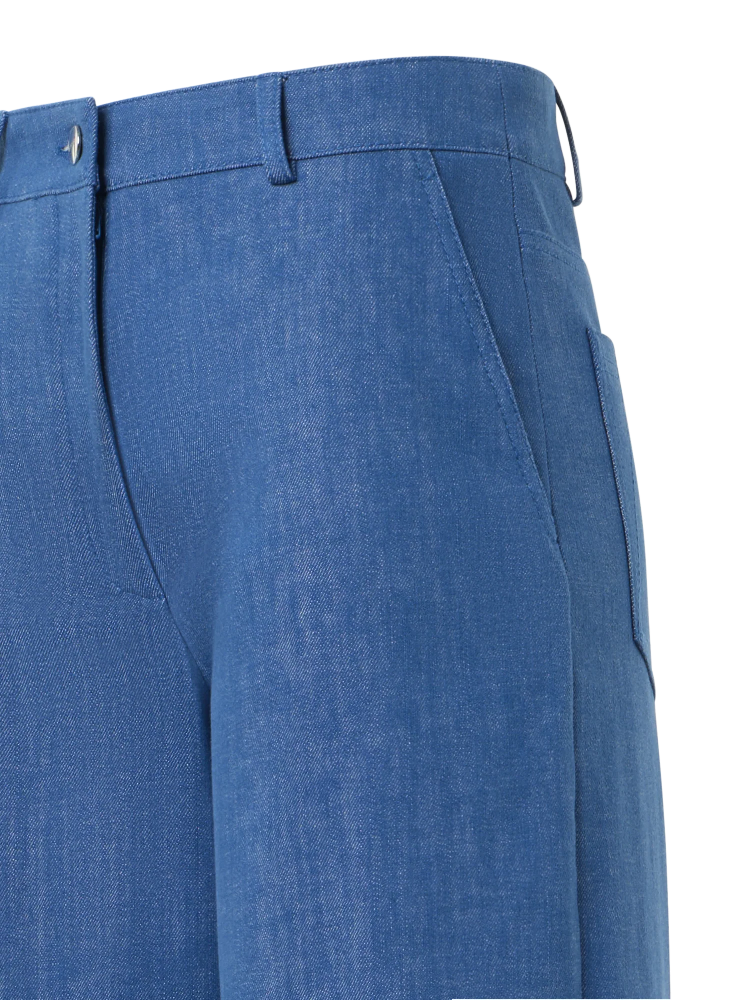 Straight Wide Leg Cotton Denim Pants - Image 3