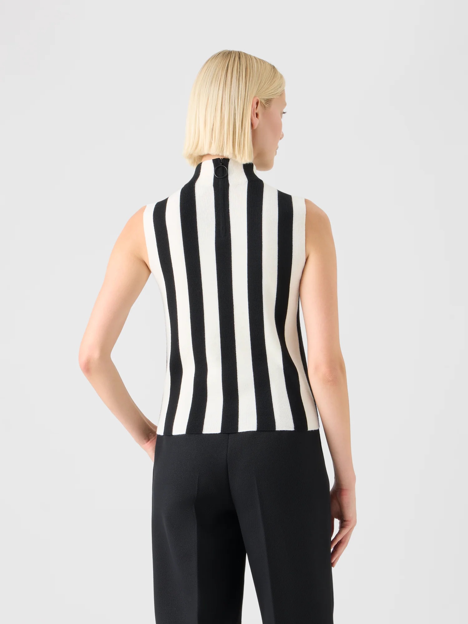 Striped Full Needle Merino Knit Top - Image 6
