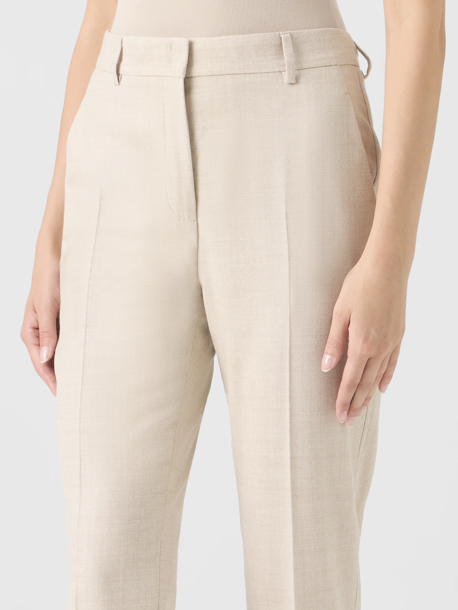 Tapered Wool Stretch Flannel Ankle Pants - Image 3