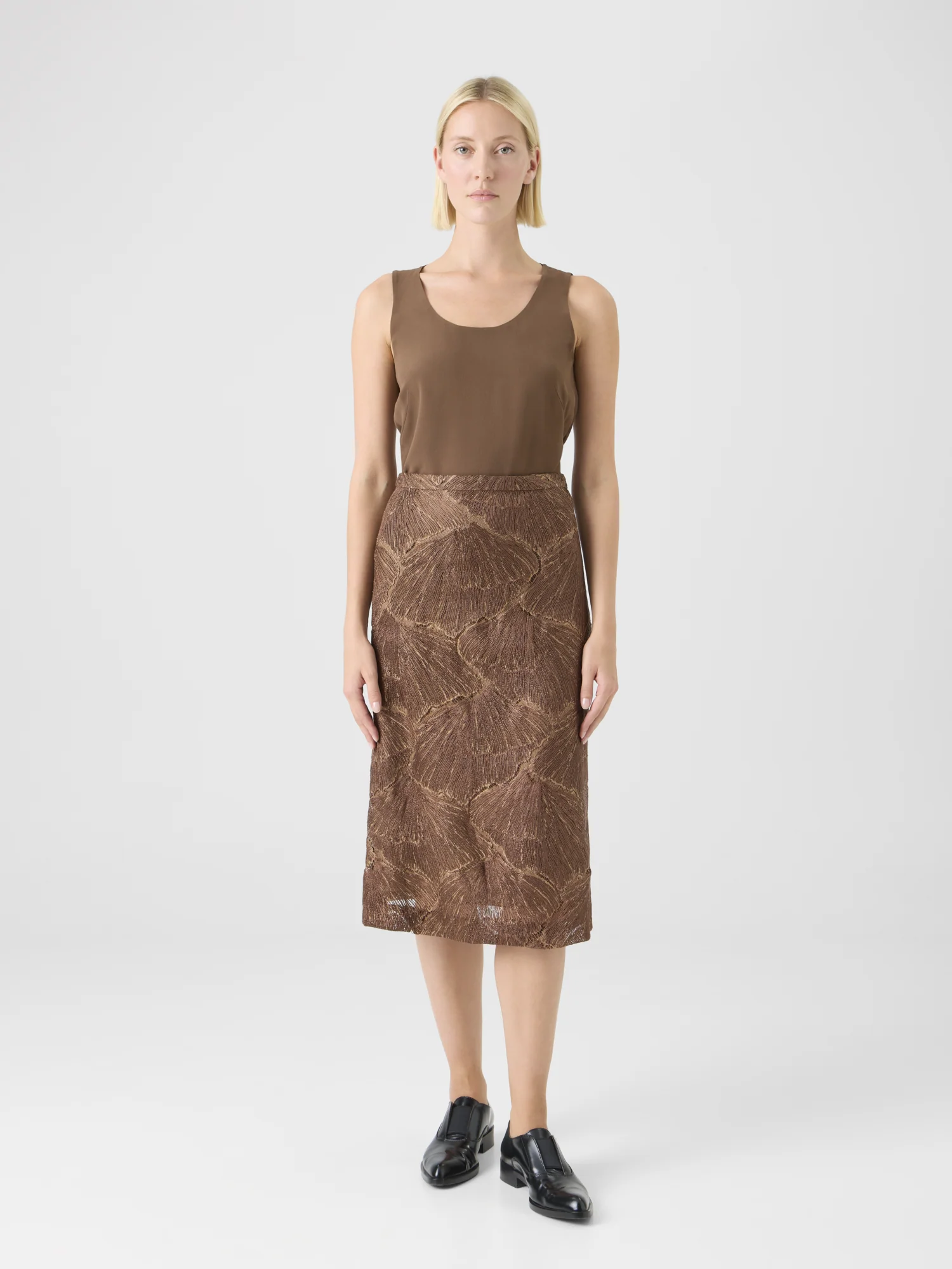 Techno Lacquered Sea Fan Lace A-Line Skirt - Image 2