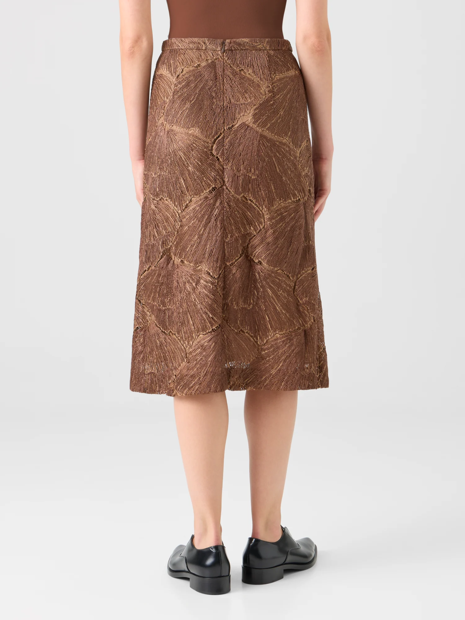 Techno Lacquered Sea Fan Lace A-Line Skirt - Image 5