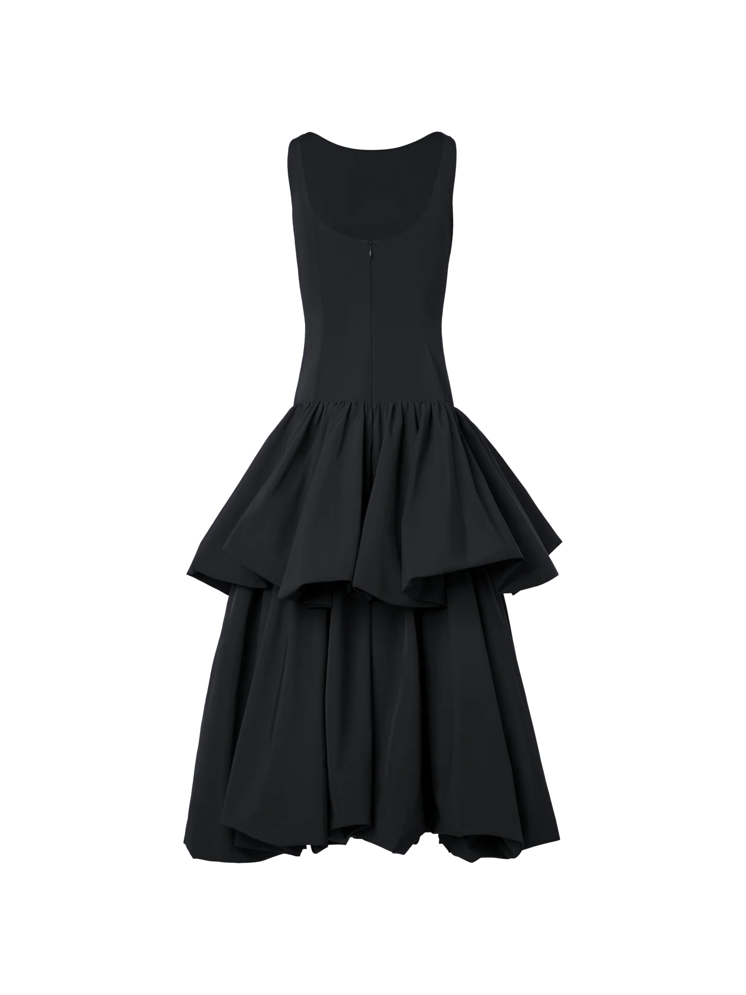 Techno Taffeta Maxi Dress with Flounces - Image 4