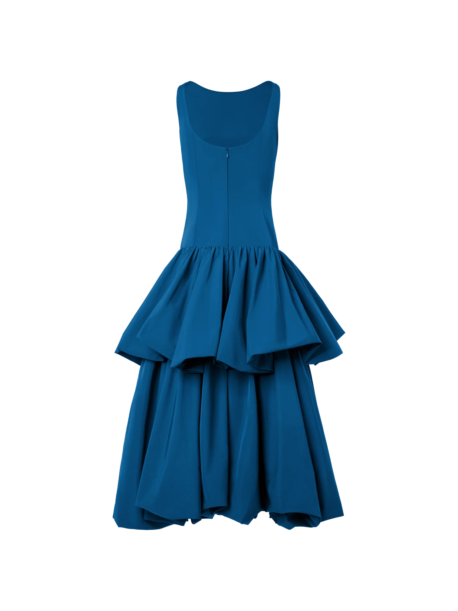 Techno Taffeta Maxi Dress with Flounces - Image 4