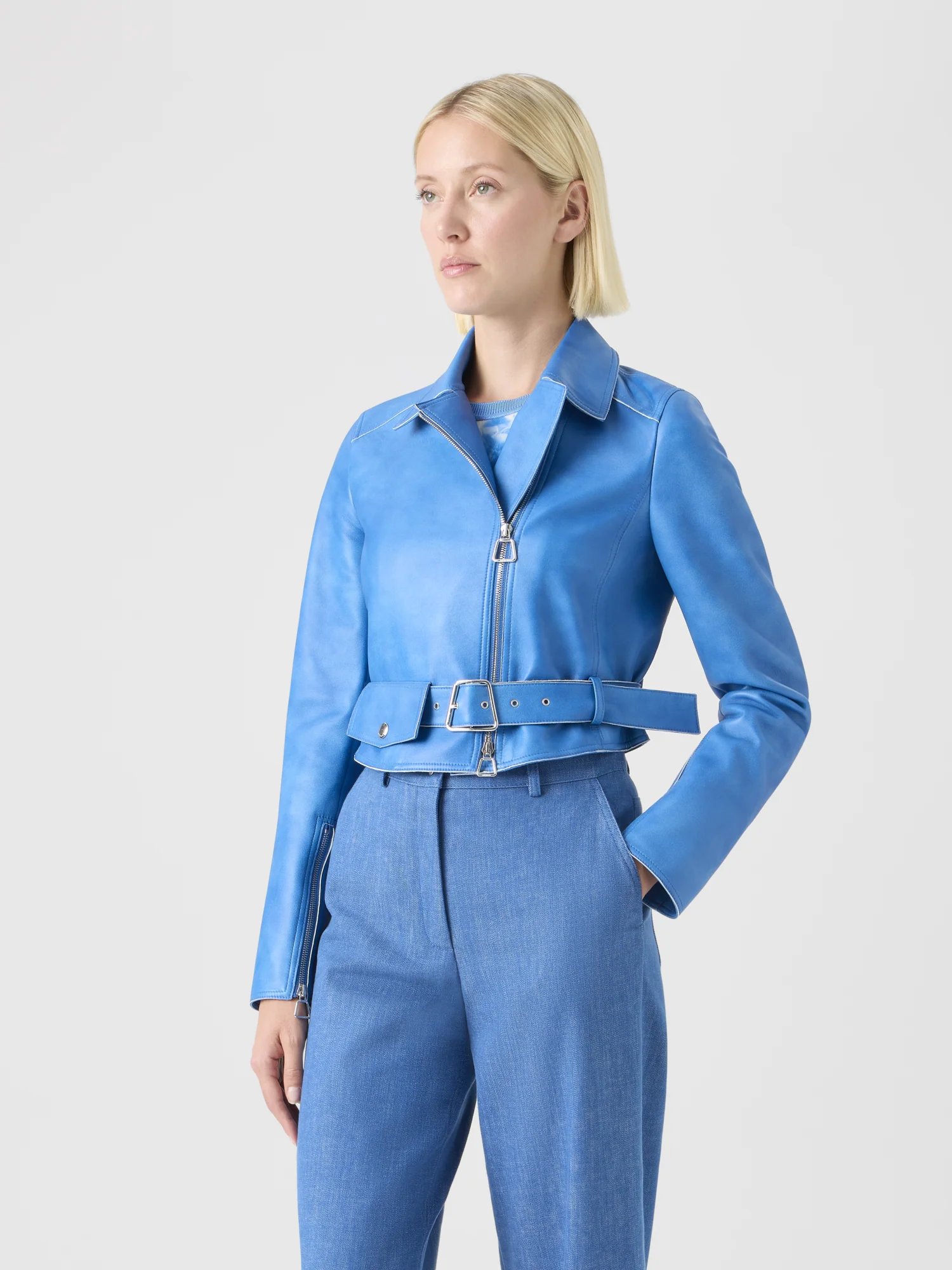 Vintage Lamb Nappa Biker Jacket - Image 4