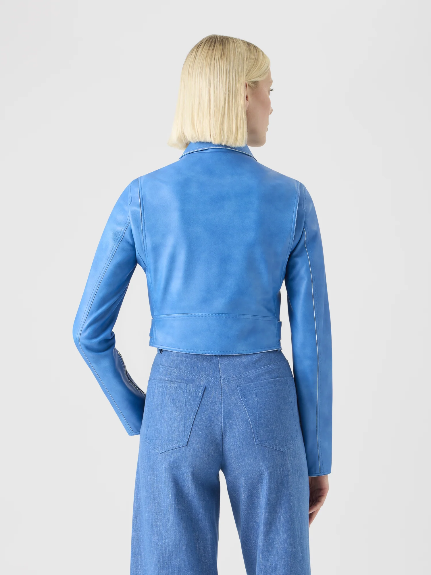 Vintage Lamb Nappa Biker Jacket - Image 6