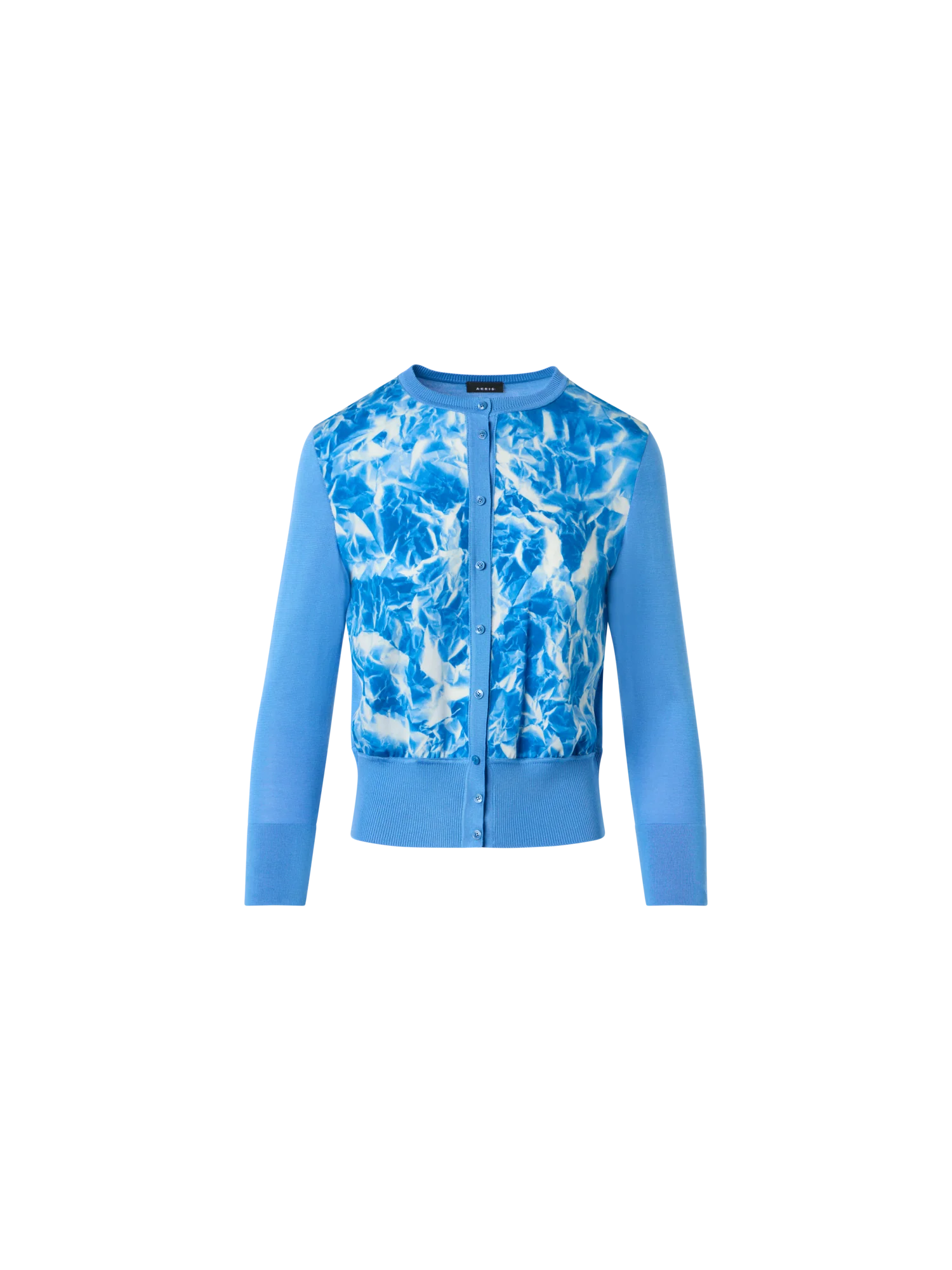 Whitecaps Print Silk Cardigan