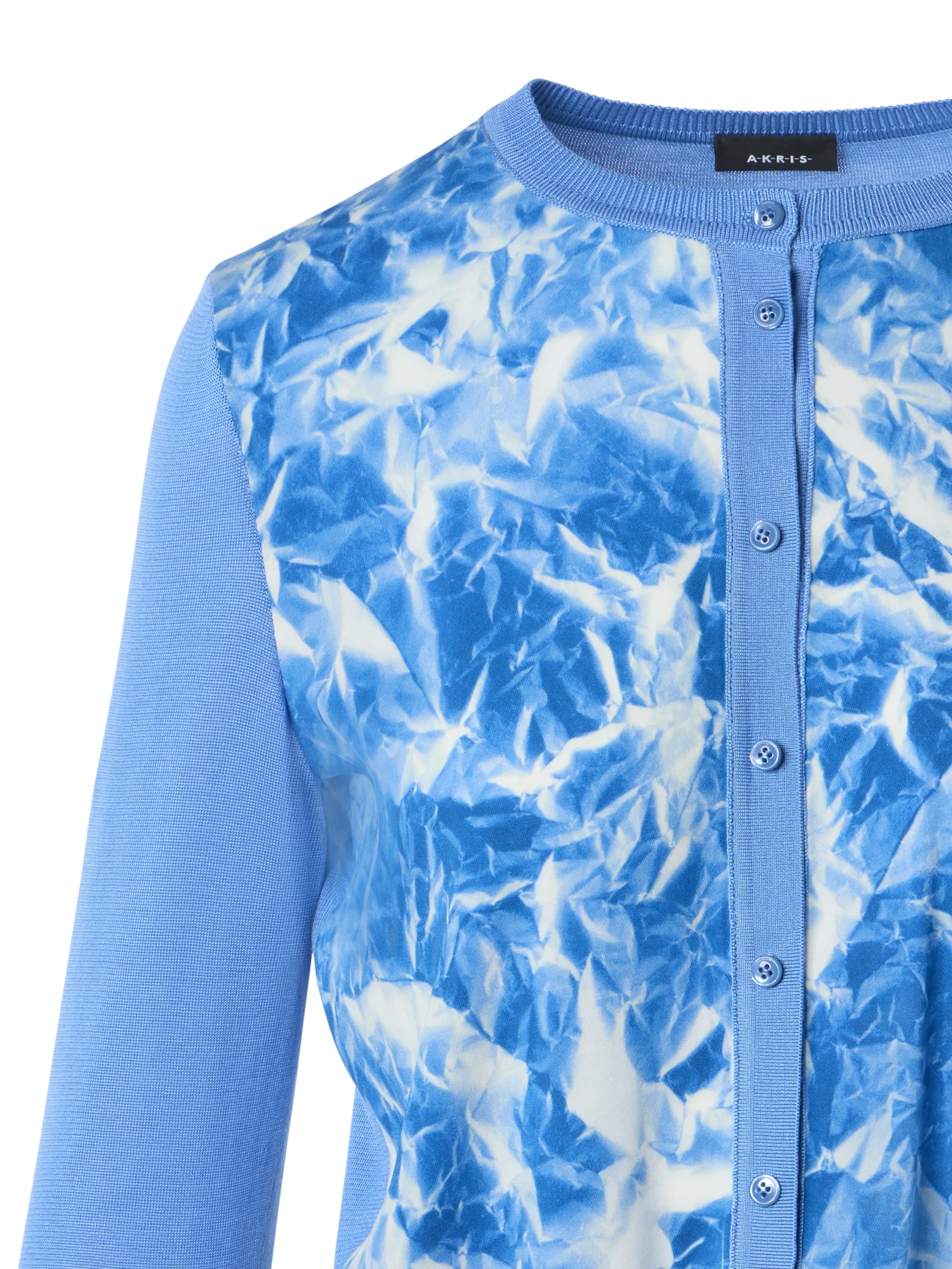 Whitecaps Print Silk Cardigan - Image 3