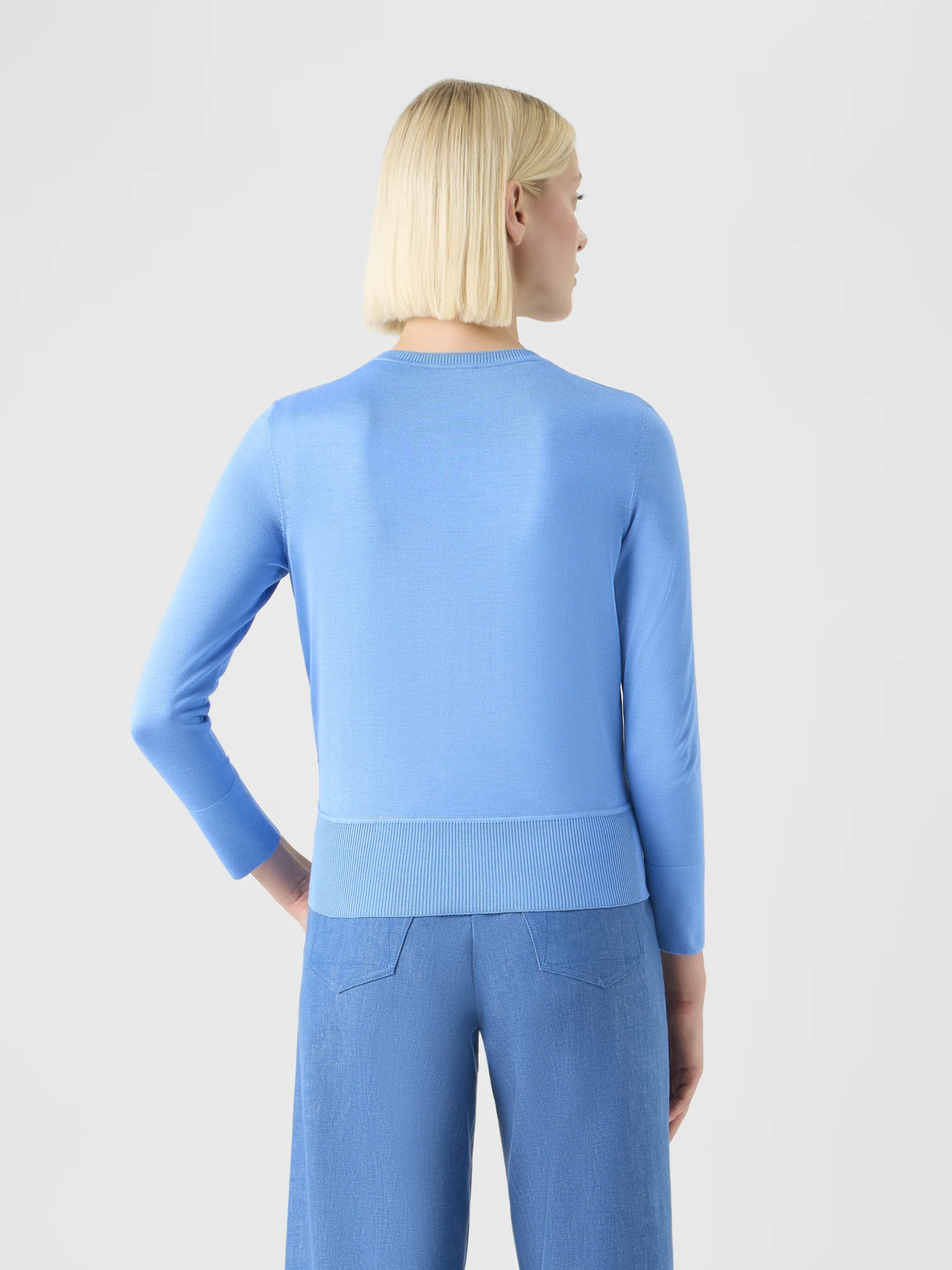 Whitecaps Print Silk Cardigan - Image 5
