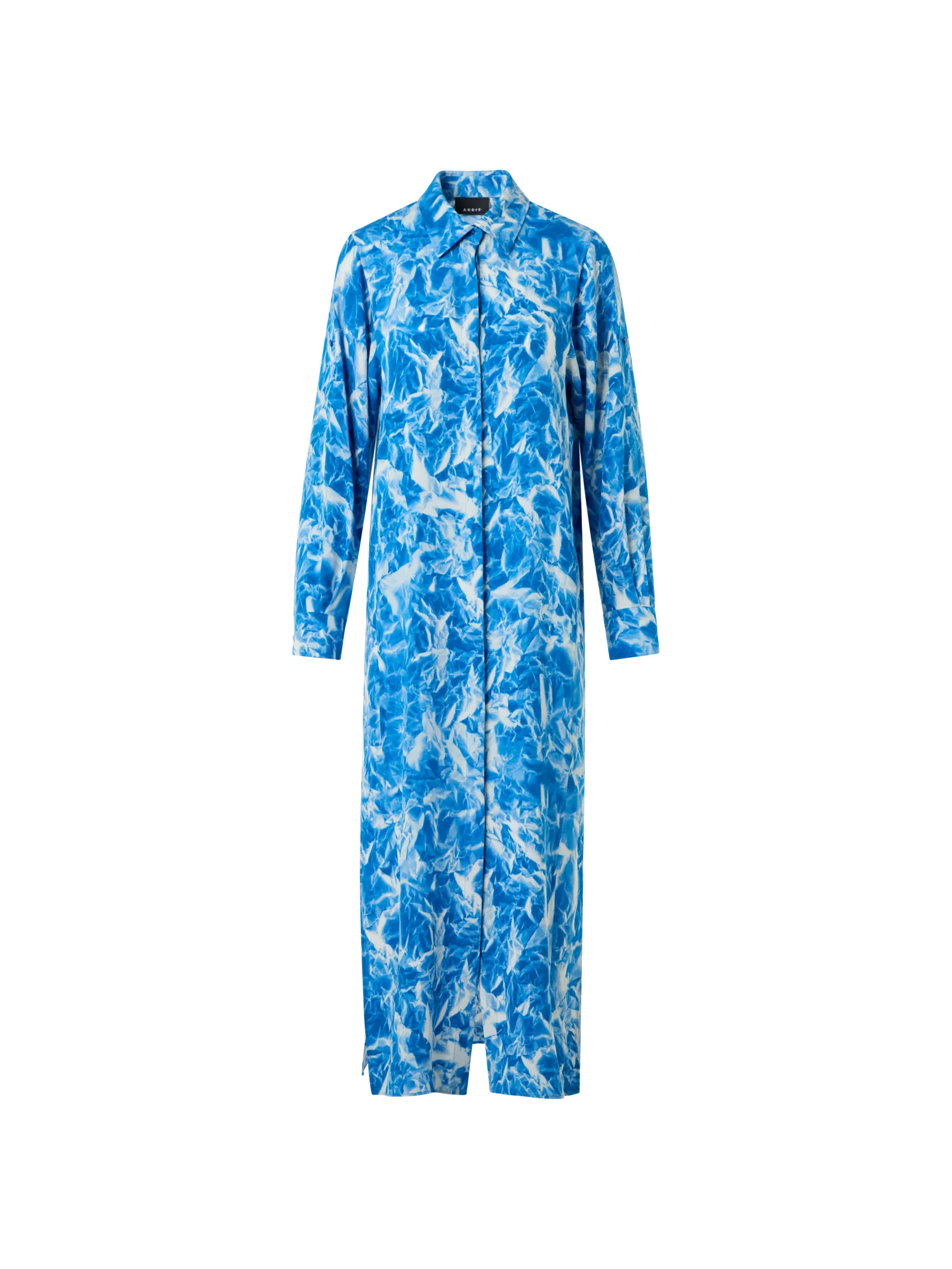 Whitecaps Print Silk Crêpe Midi Tunic Dress
