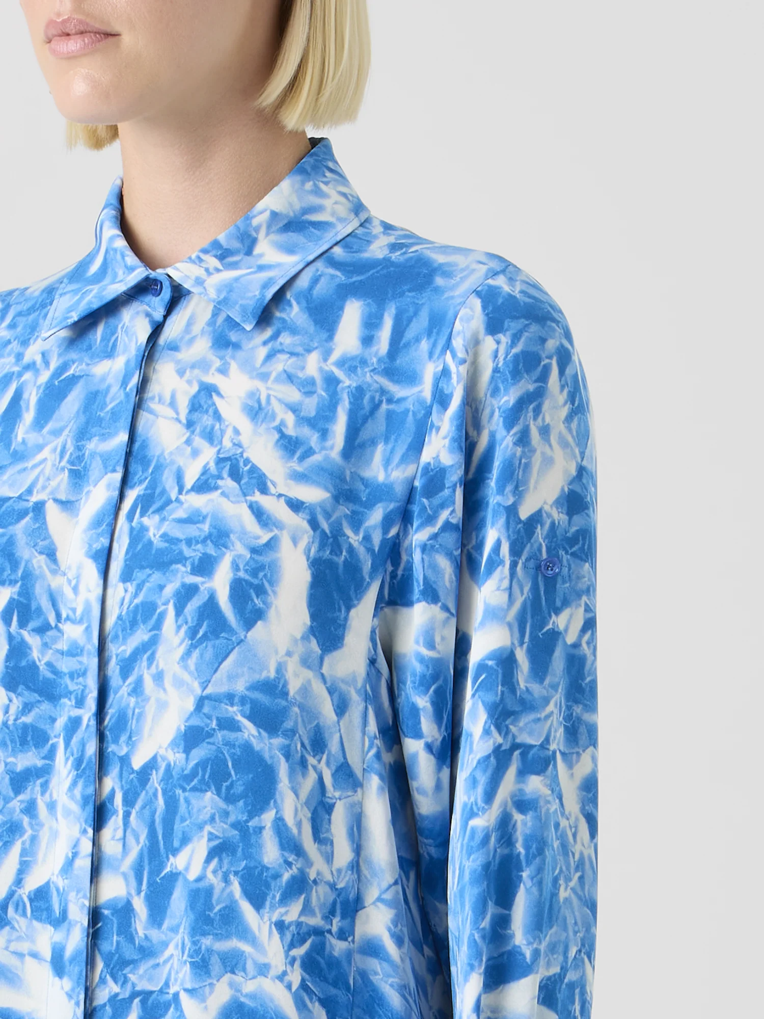 Whitecaps Print Silk Crêpe Midi Tunic Dress - Image 3