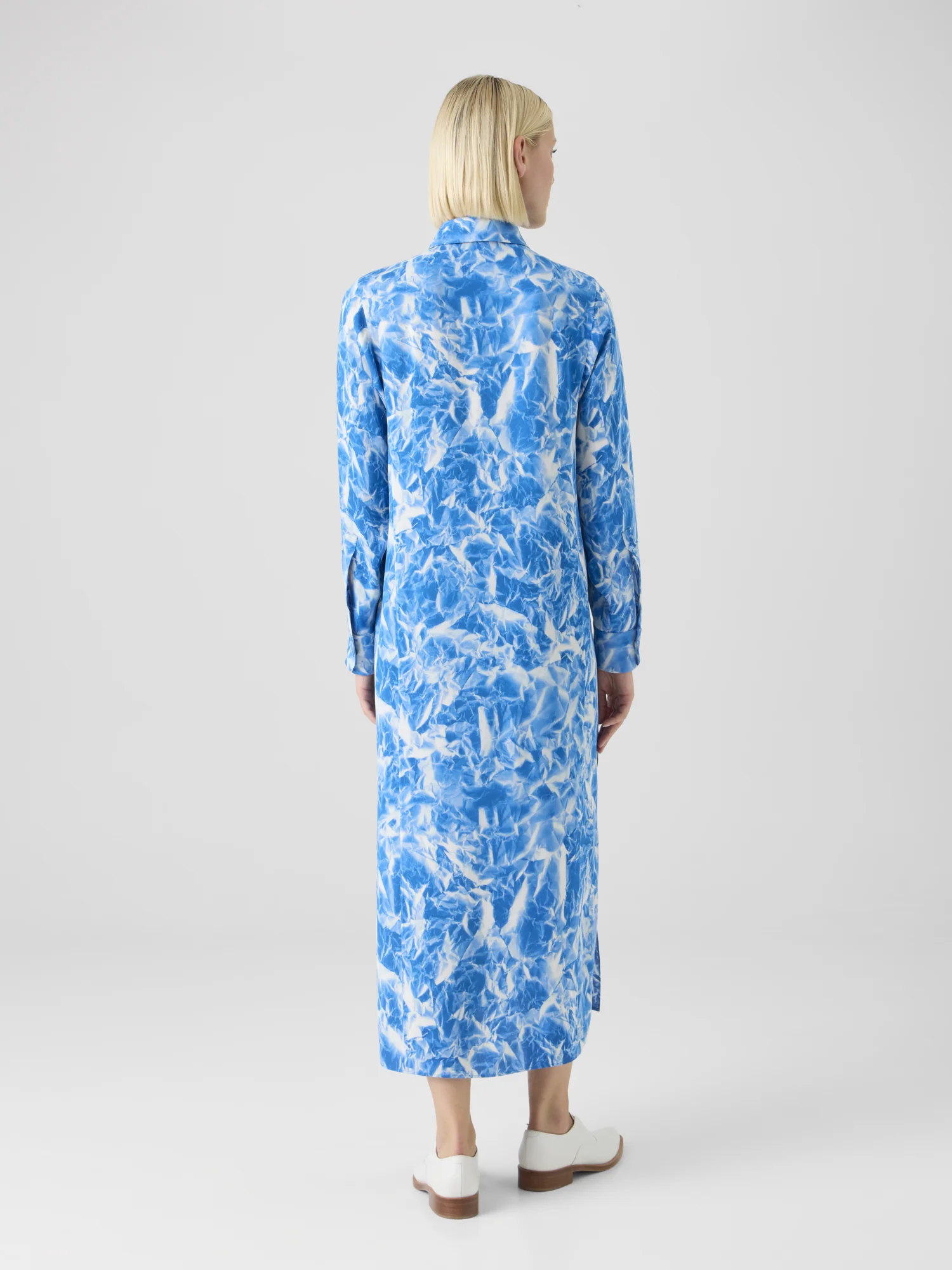 Whitecaps Print Silk Crêpe Midi Tunic Dress - Image 5