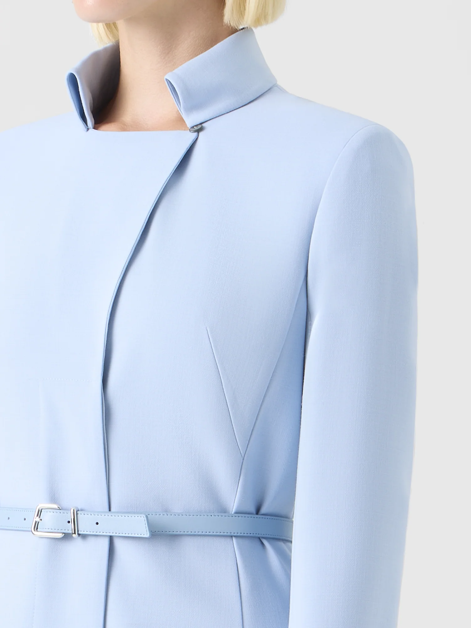 Wool Double-Face Midi Dress with Belt - Image 3