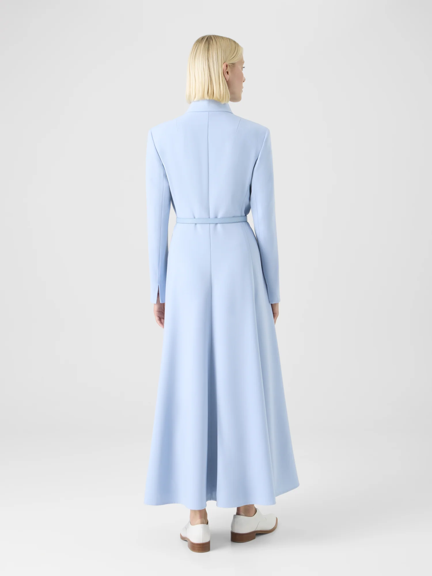 Wool Double-Face Midi Dress with Belt - Image 6