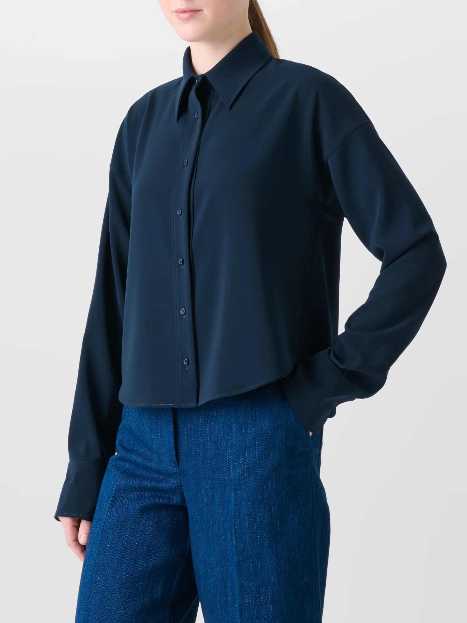 Cropped Boxy Blouse in Signature Laser Cut - Image 2