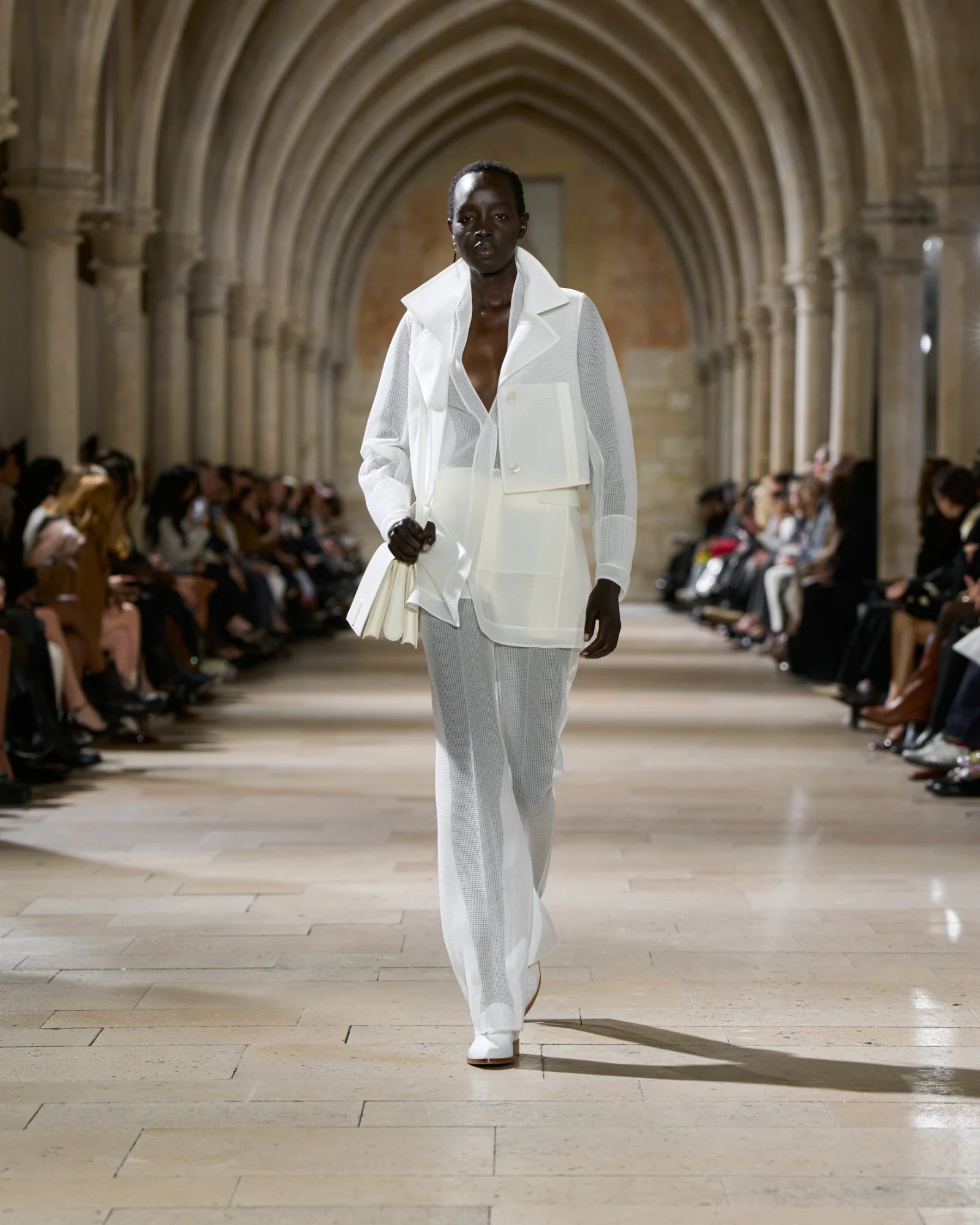 Cropped Jacket in Sheer Techno-Grid - Image 2