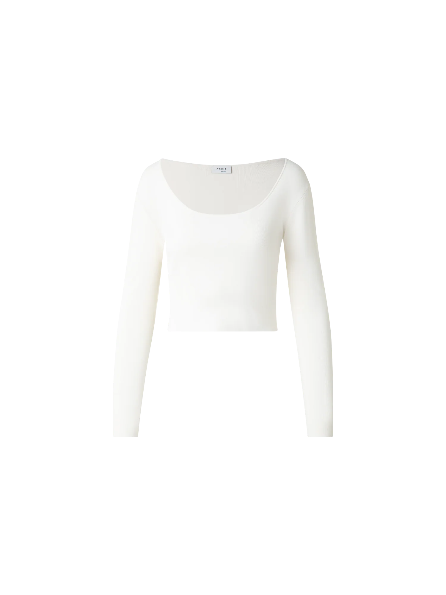 Cropped Long Sleeves Knit Top in Viscose