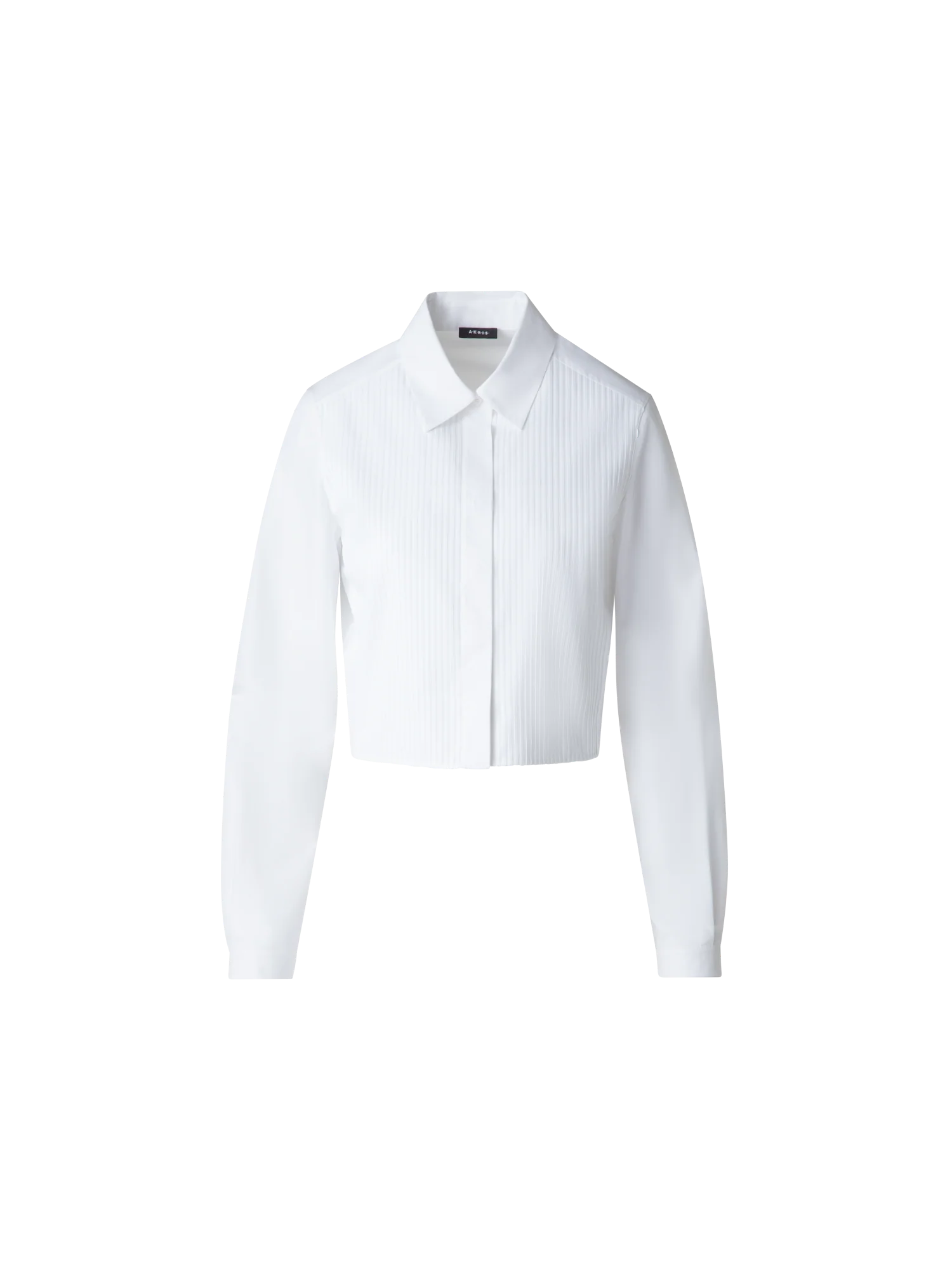 Cropped Pleated Cotton Blouse
