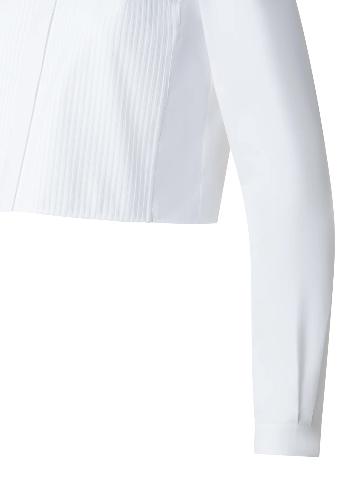 Cropped Pleated Cotton Blouse - Image 3