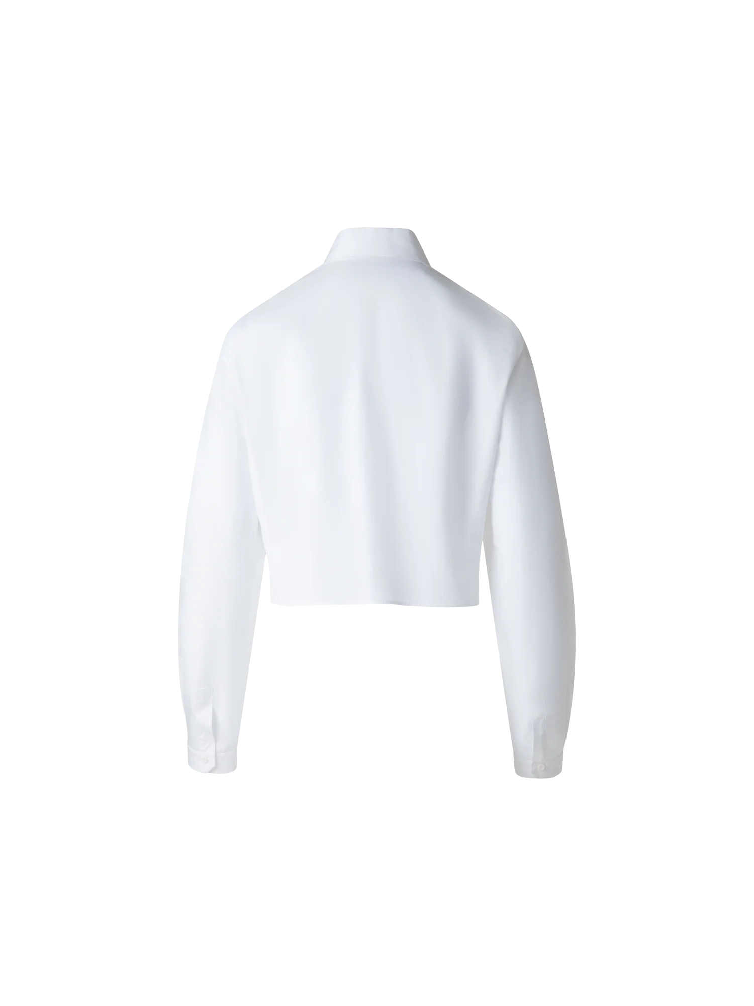 Cropped Pleated Cotton Blouse - Image 4