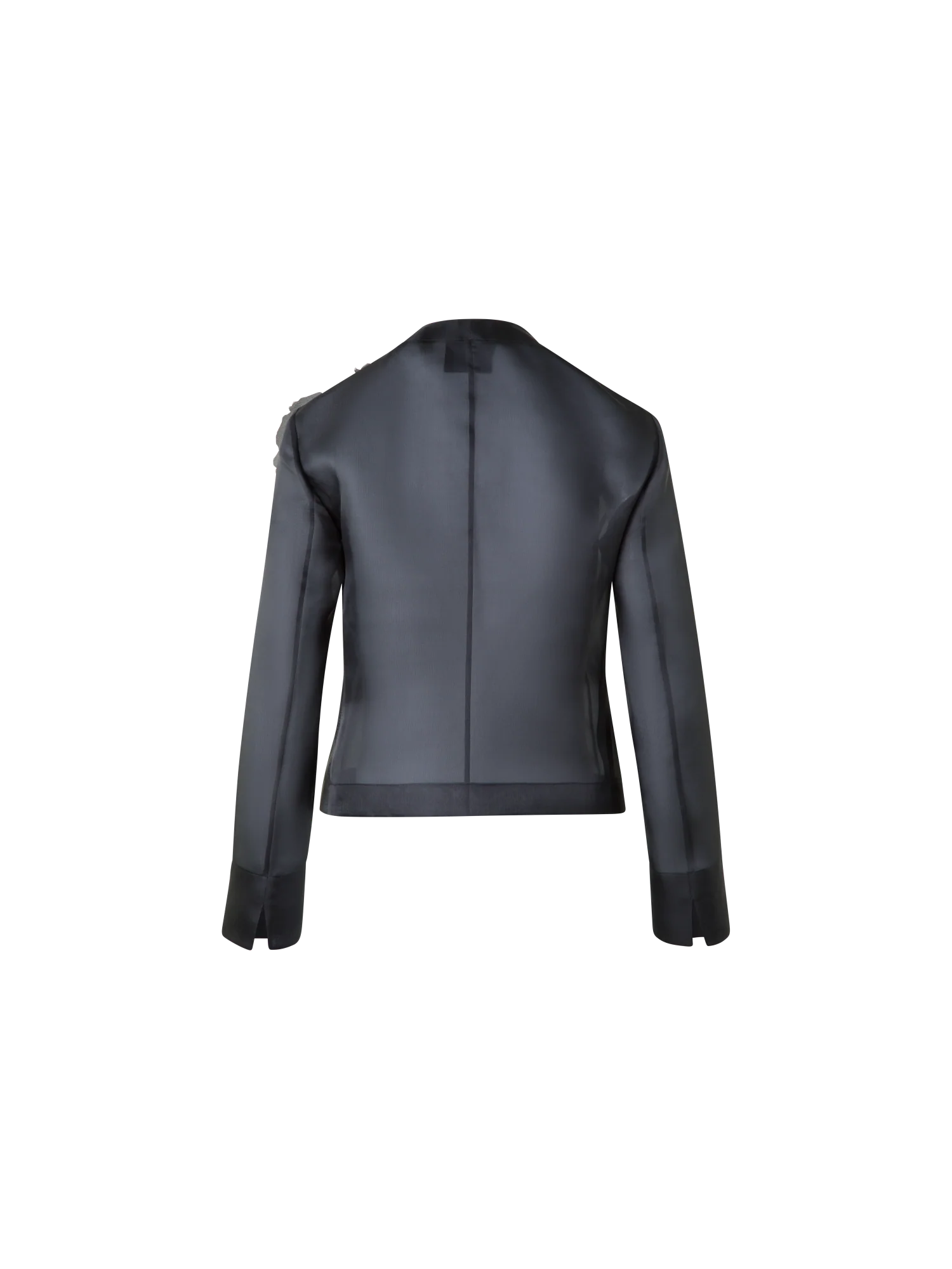 Cropped Silk Jacket with 3D Organza Anemone - Image 4