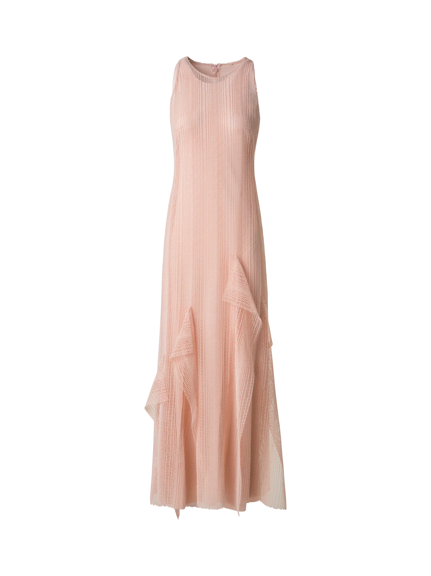 Dégradé Stripe Embroided Evening Dress