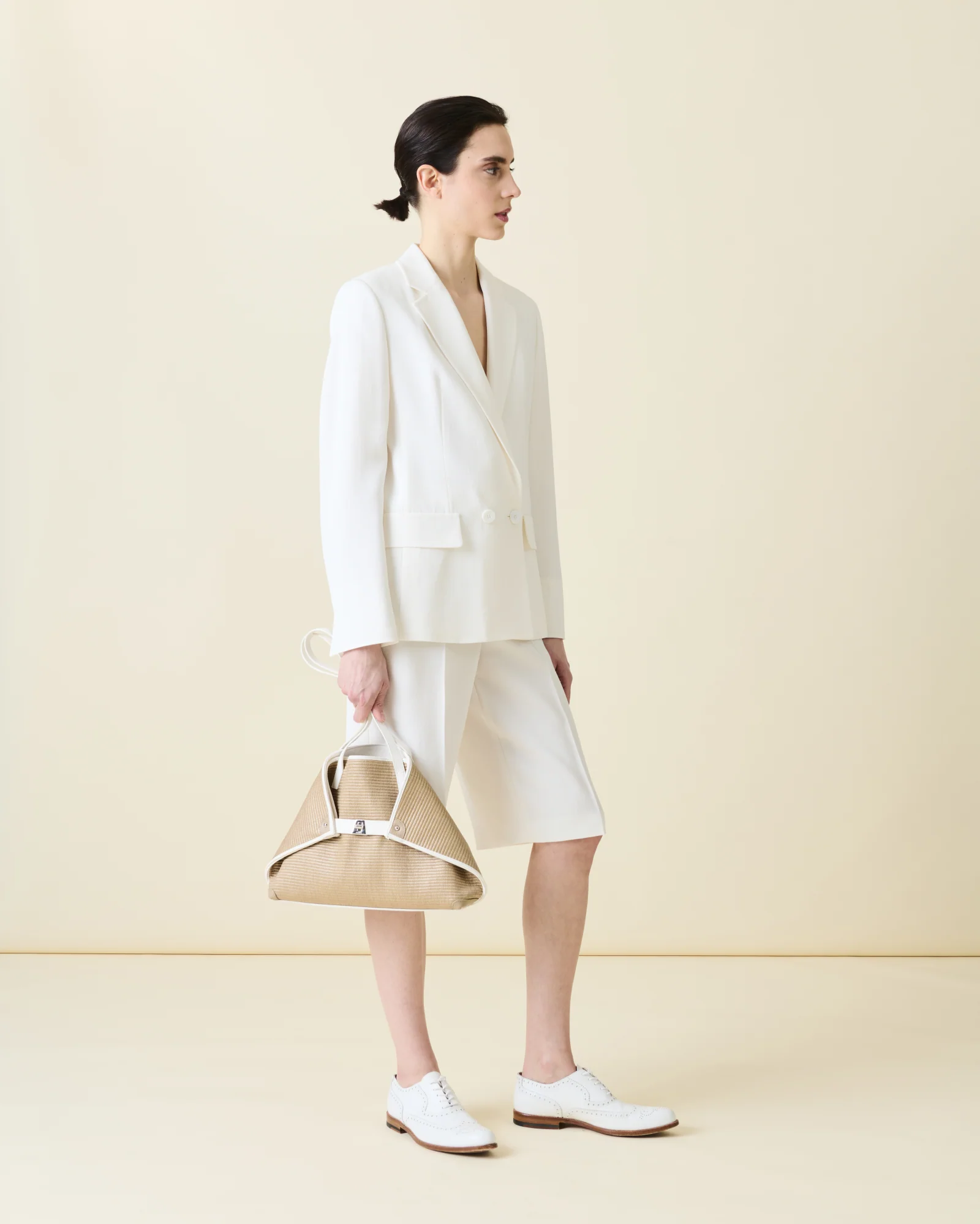 Double-Breasted Blazer in Silk Shantung - Image 5