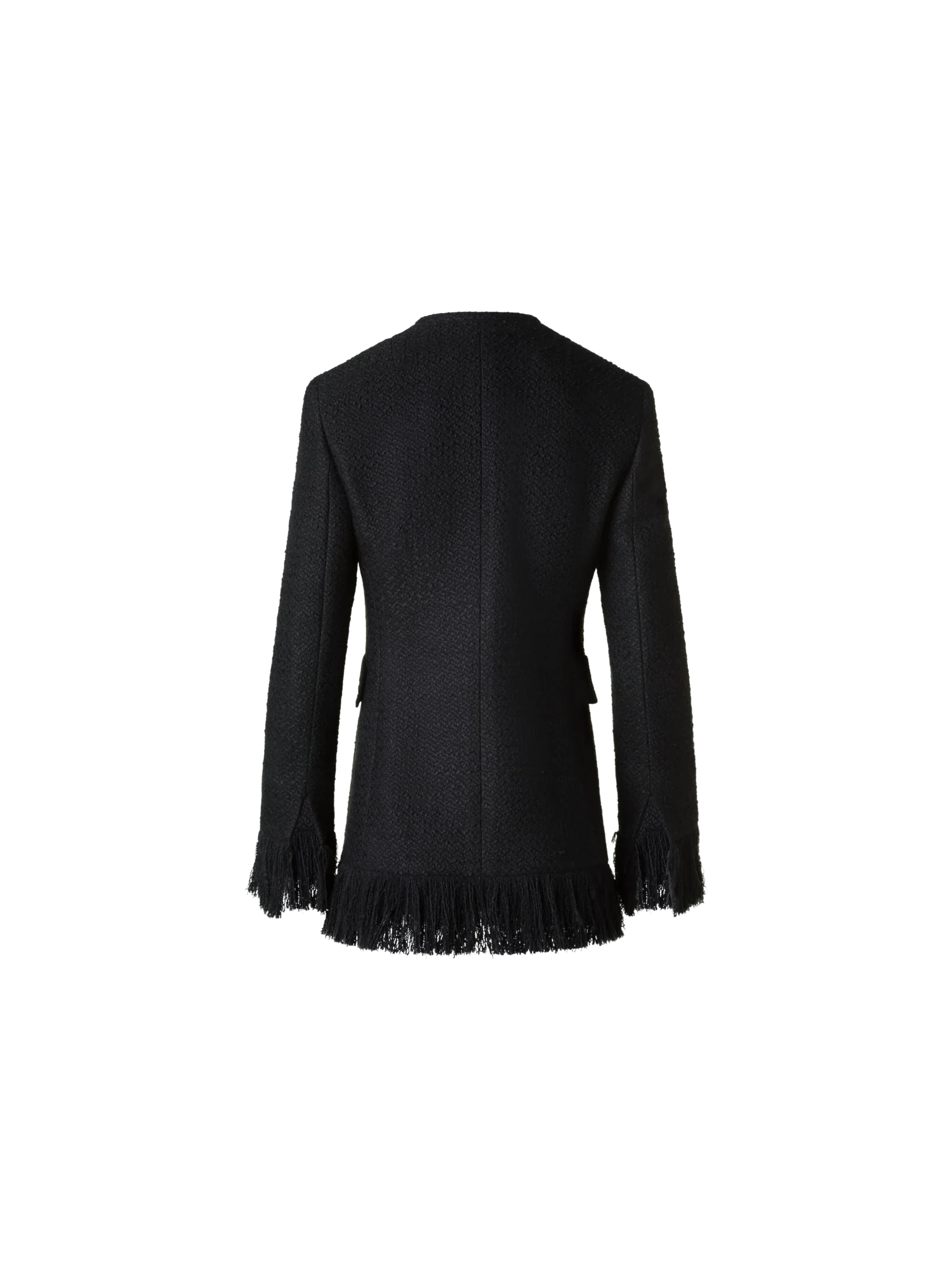 Double-Breasted Illusion Jacket with Fringes - Image 4