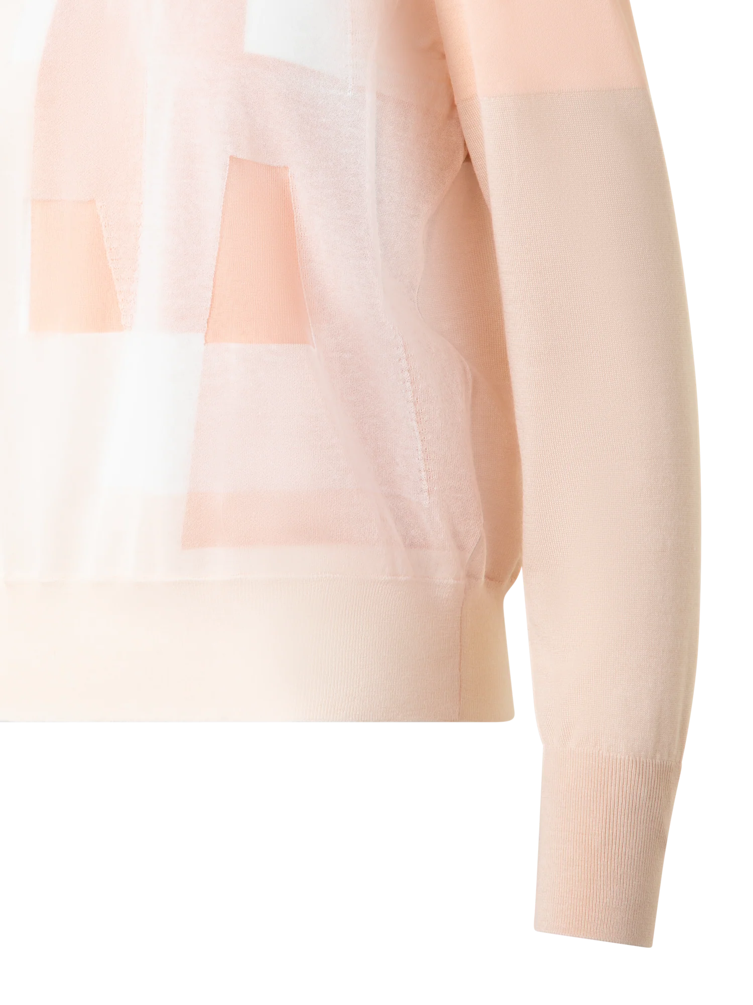Double Layer Intarsia Long Sleeves Sweater - Image 2