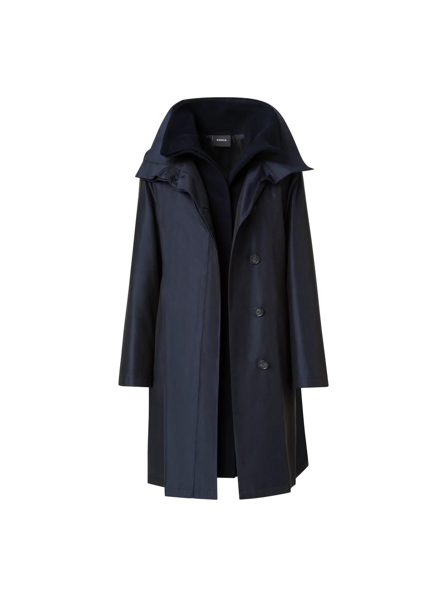 Layered Wool Coat with Removable Silk Layer - Image 4